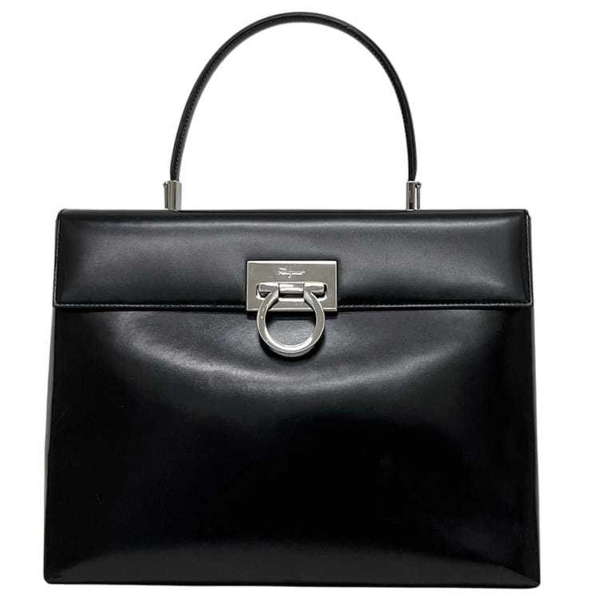 Salvatore Ferragamo Black Leather Handbag (Pre-Owned)