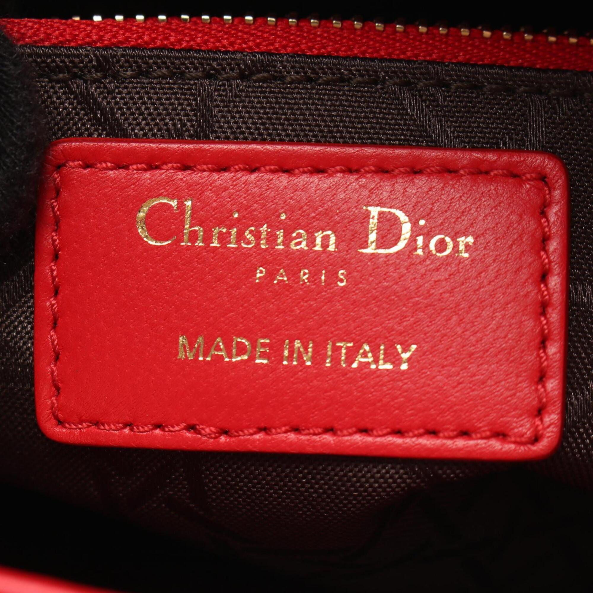 Christian Dior Red Color Leather Handbag (Pre-Owned)