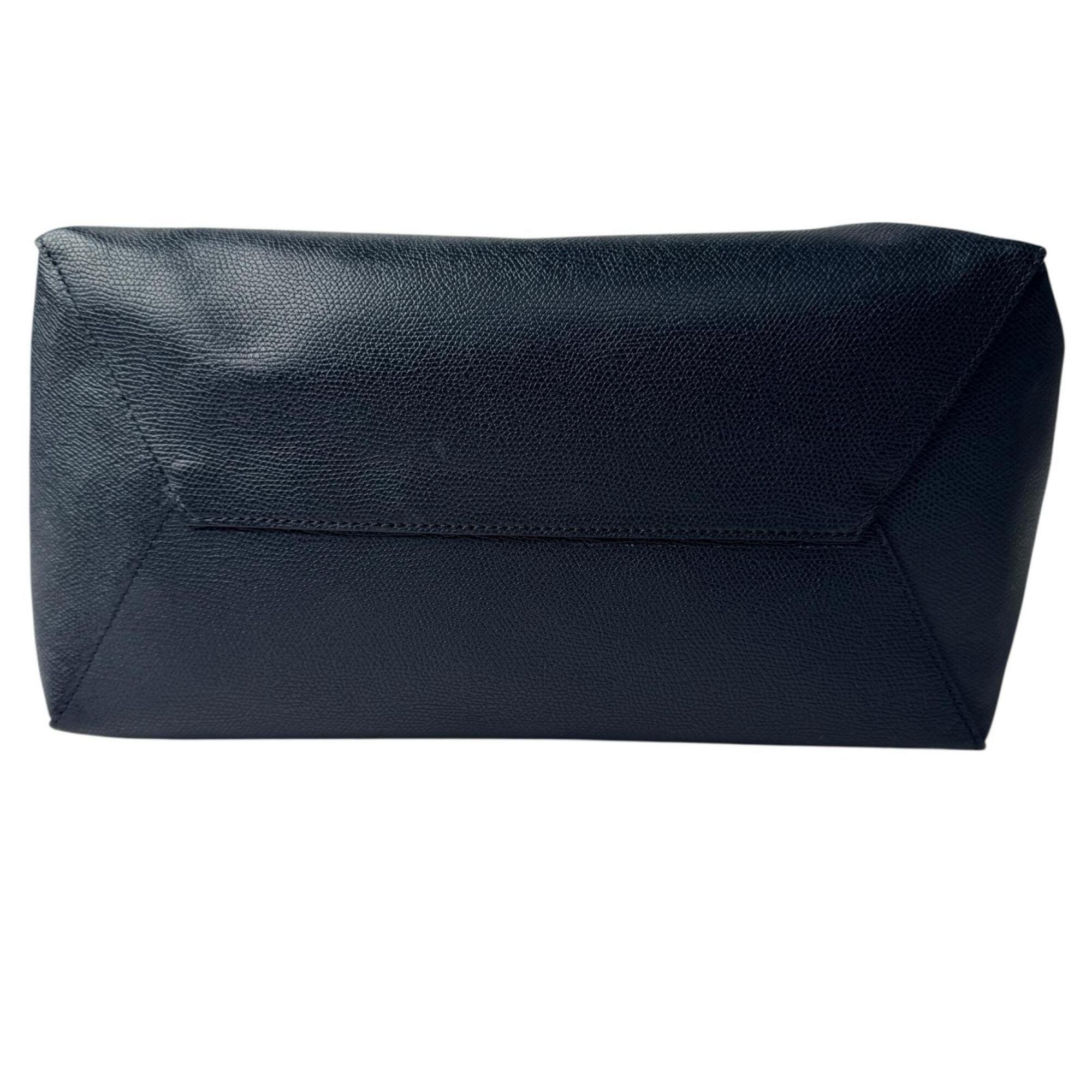 Valextra Navy Leather Pouch Tote Bag (Pre-Owned)