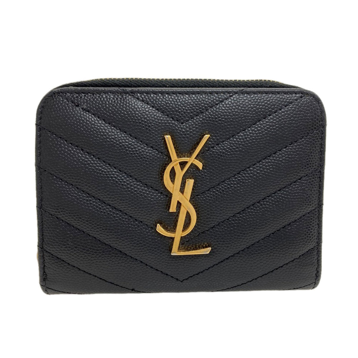 Yves Saint Laurent Black Leather Wallet (Bi-Fold) (Pre-Owned)