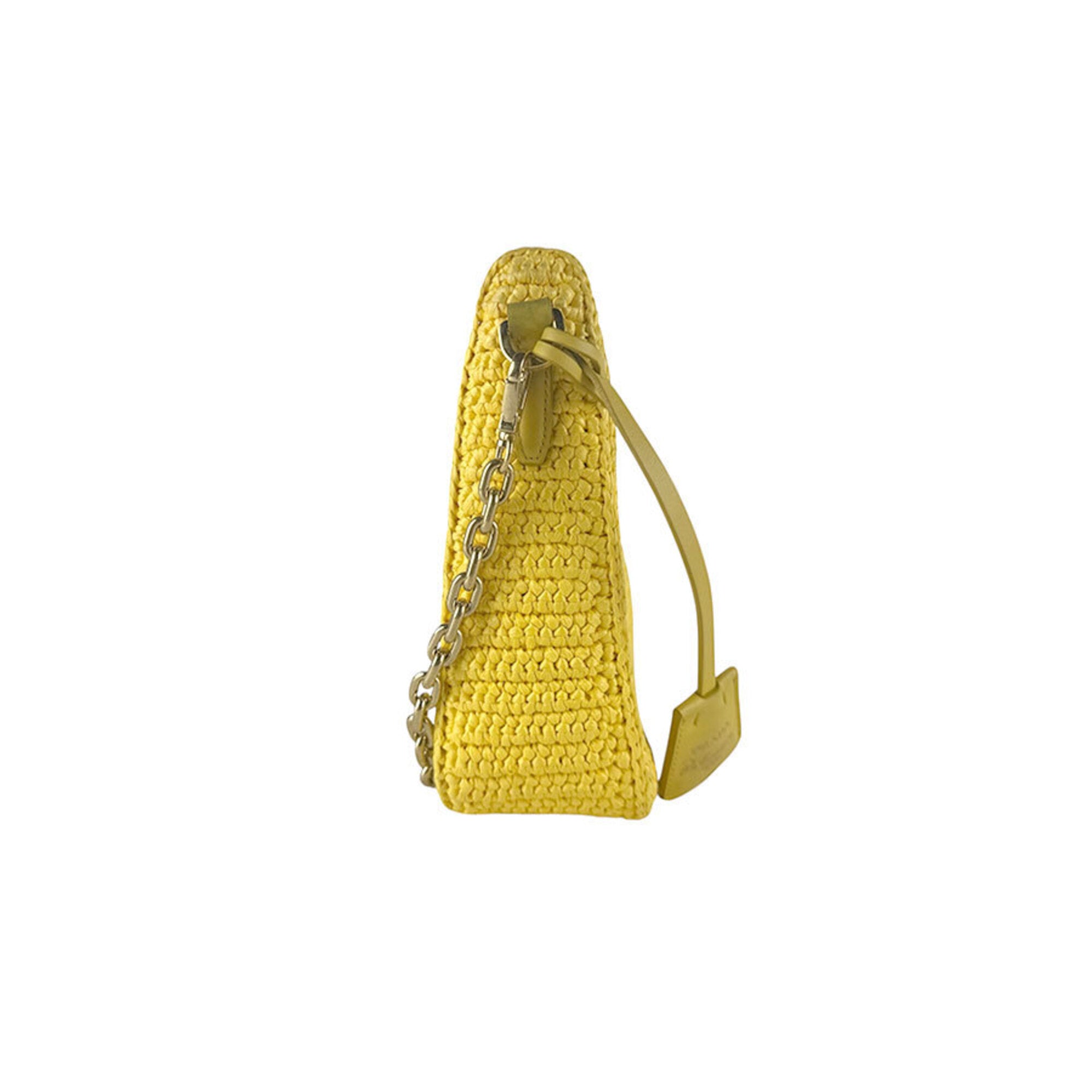 Prada Yellow Raffia Shoulder Bag (Pre-Owned)