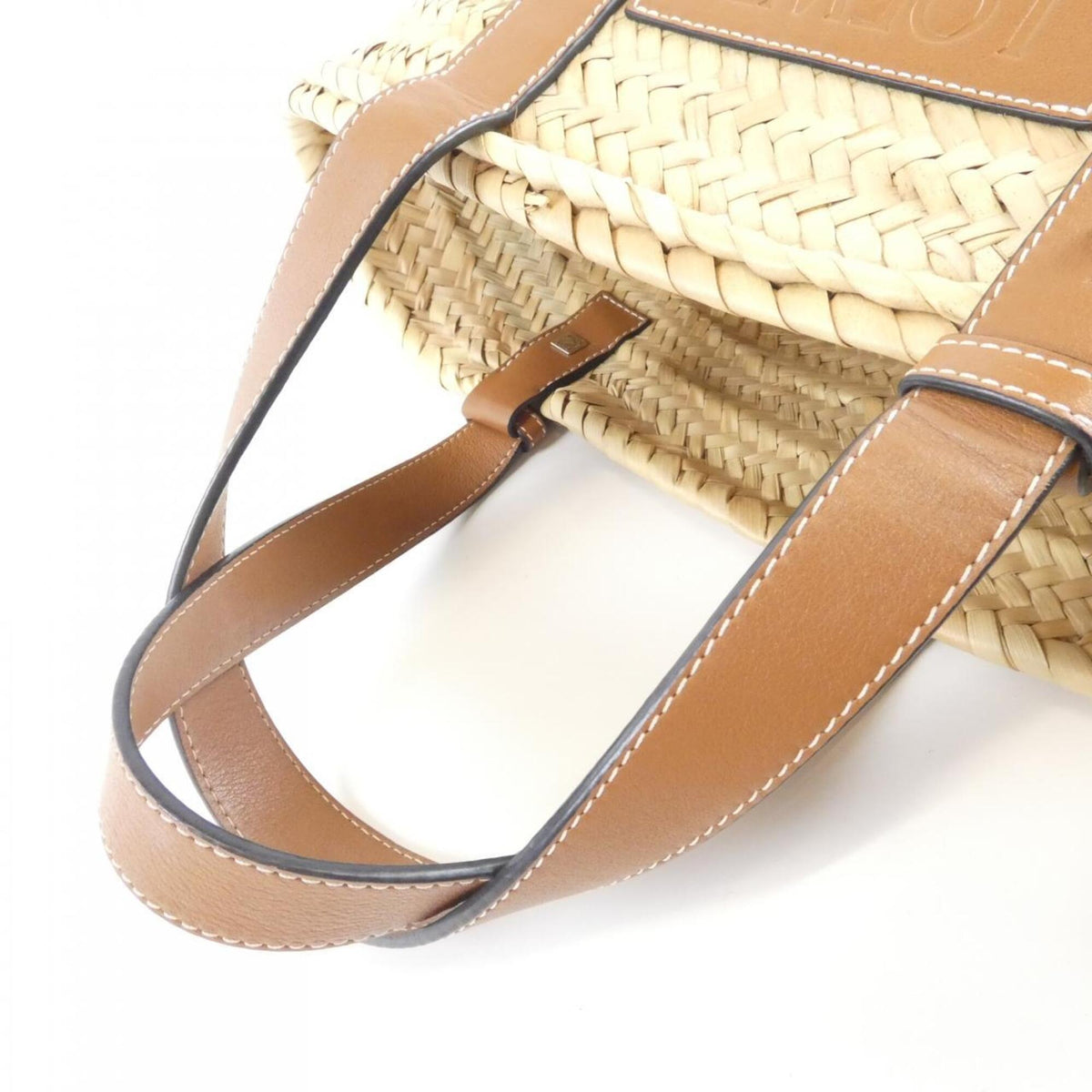 Loewe Beige Raffia Leather Handbag (Pre-Owned)