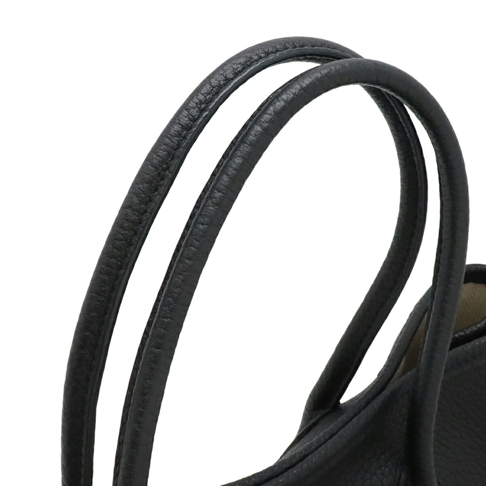 Hermes Black Negonda Leather Handbag Tote Bag (Pre-Owned)