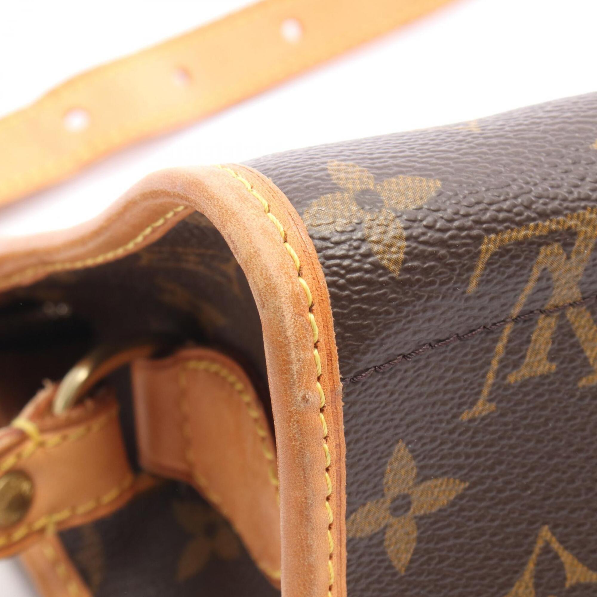 Louis Vuitton Brown Coated Canvas Leather Handbag Shoulder Bag (Pre-Owned)