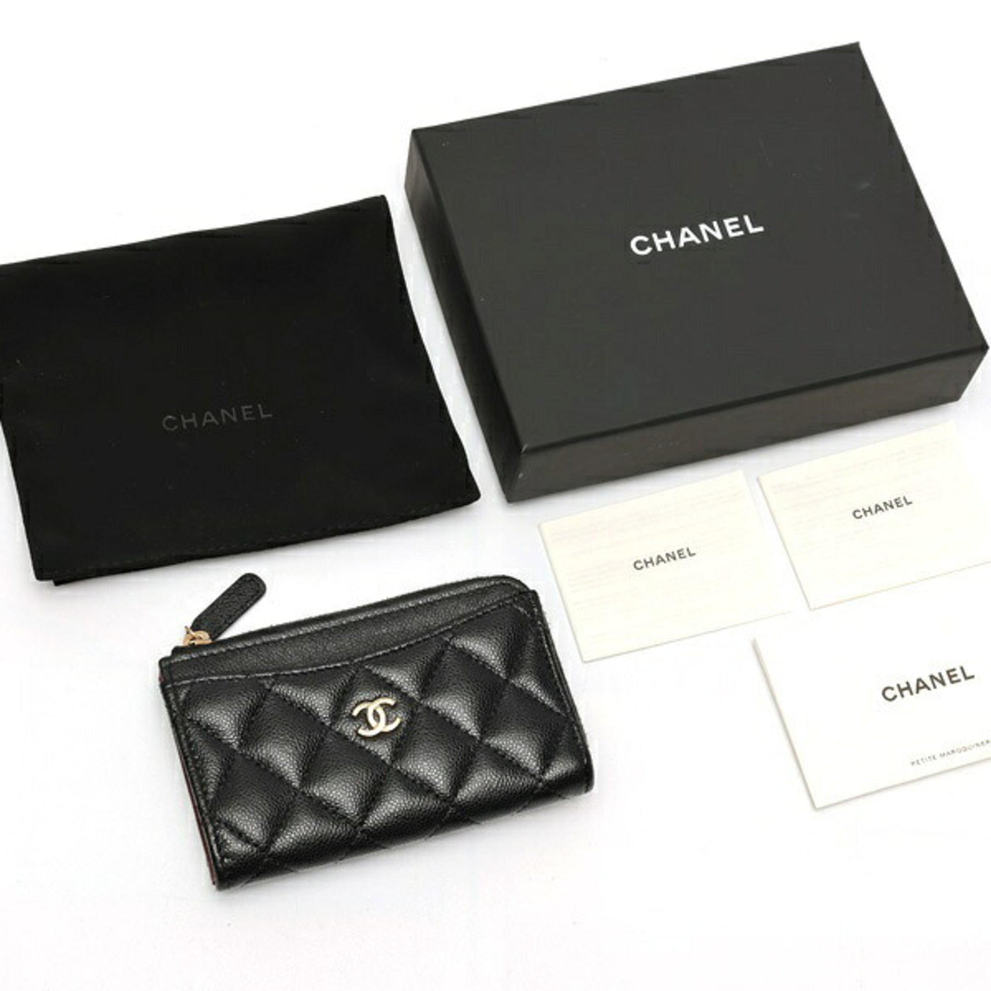 Chanel Black Grained Calfskin Coin Purse/Coin Case (Pre-Owned)