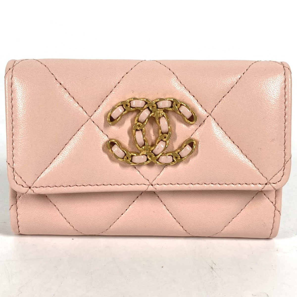 Chanel Pink Leather Coin Purse/Coin Case (Pre-Owned)
