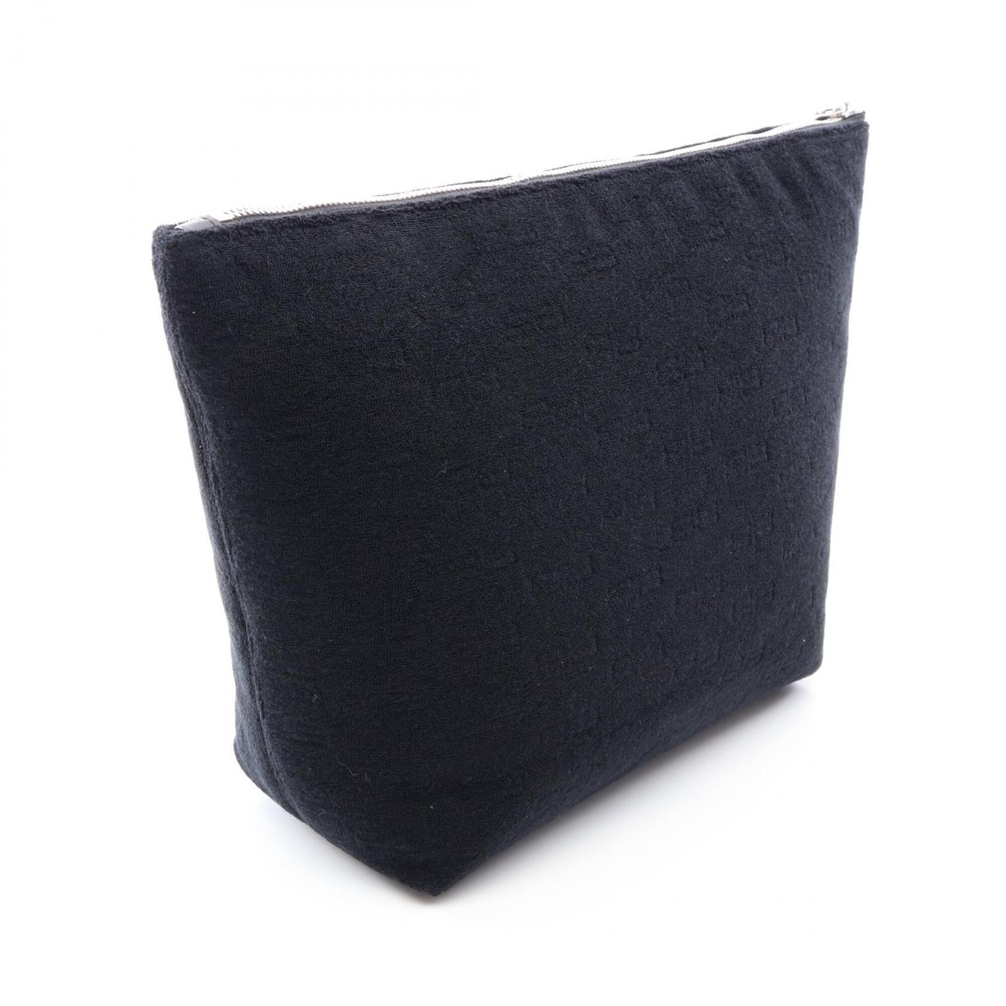 Balenciaga Black Pile Fabric Clutch Bag Handbag Pouch (Pre-Owned)