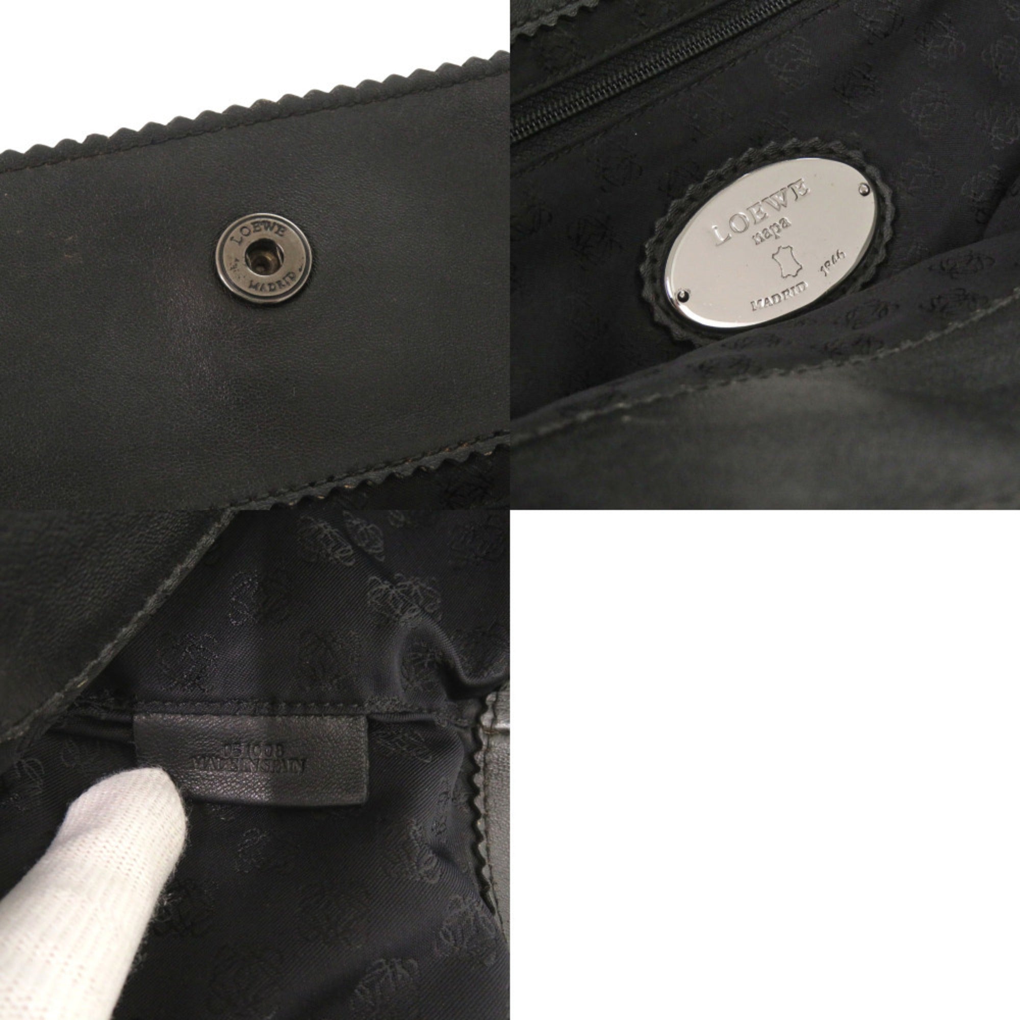 Loewe Black Leather Handbag Tote Bag (Pre-Owned)