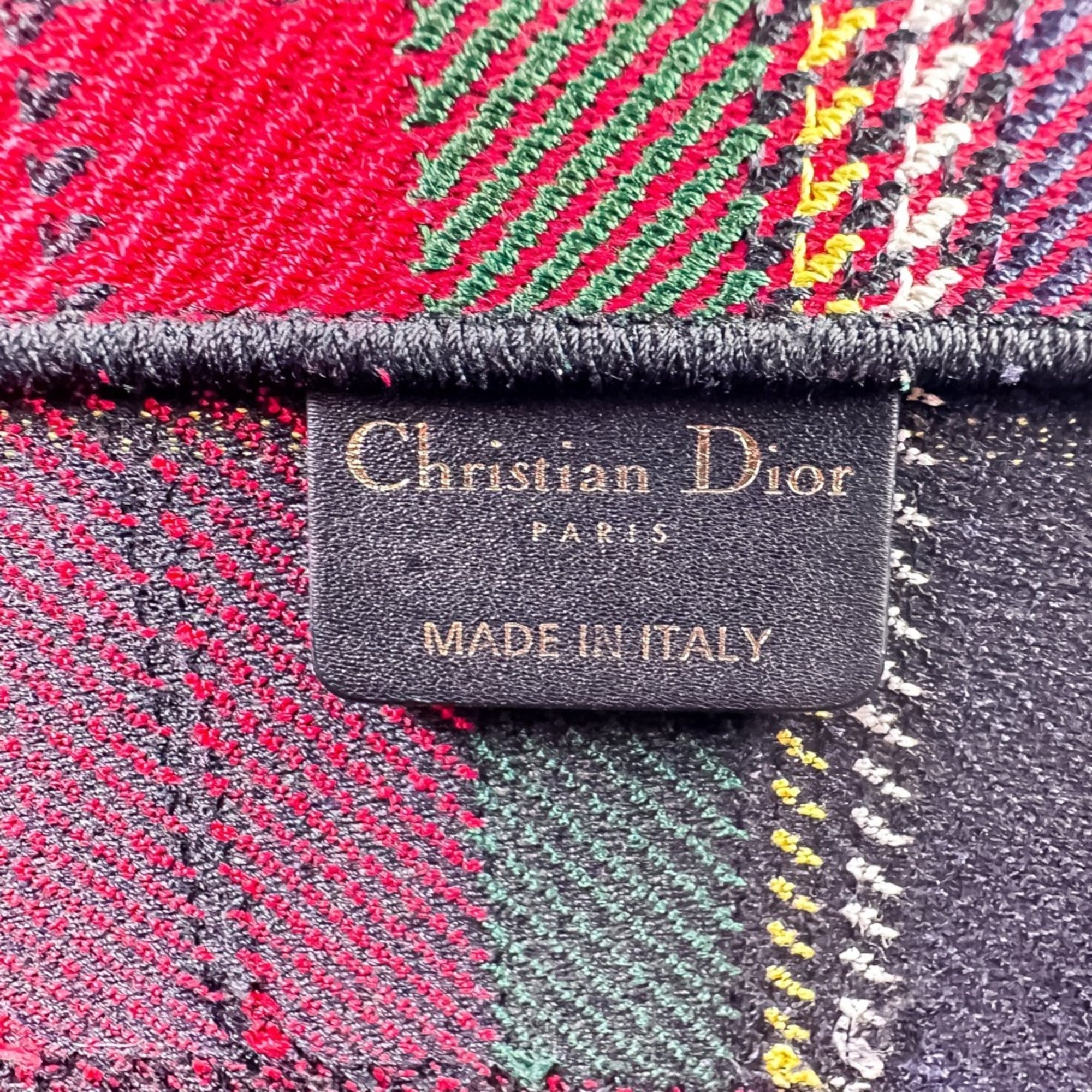 Christian Dior Green Green Red Color Handbag Tote Bag (Pre-Owned)