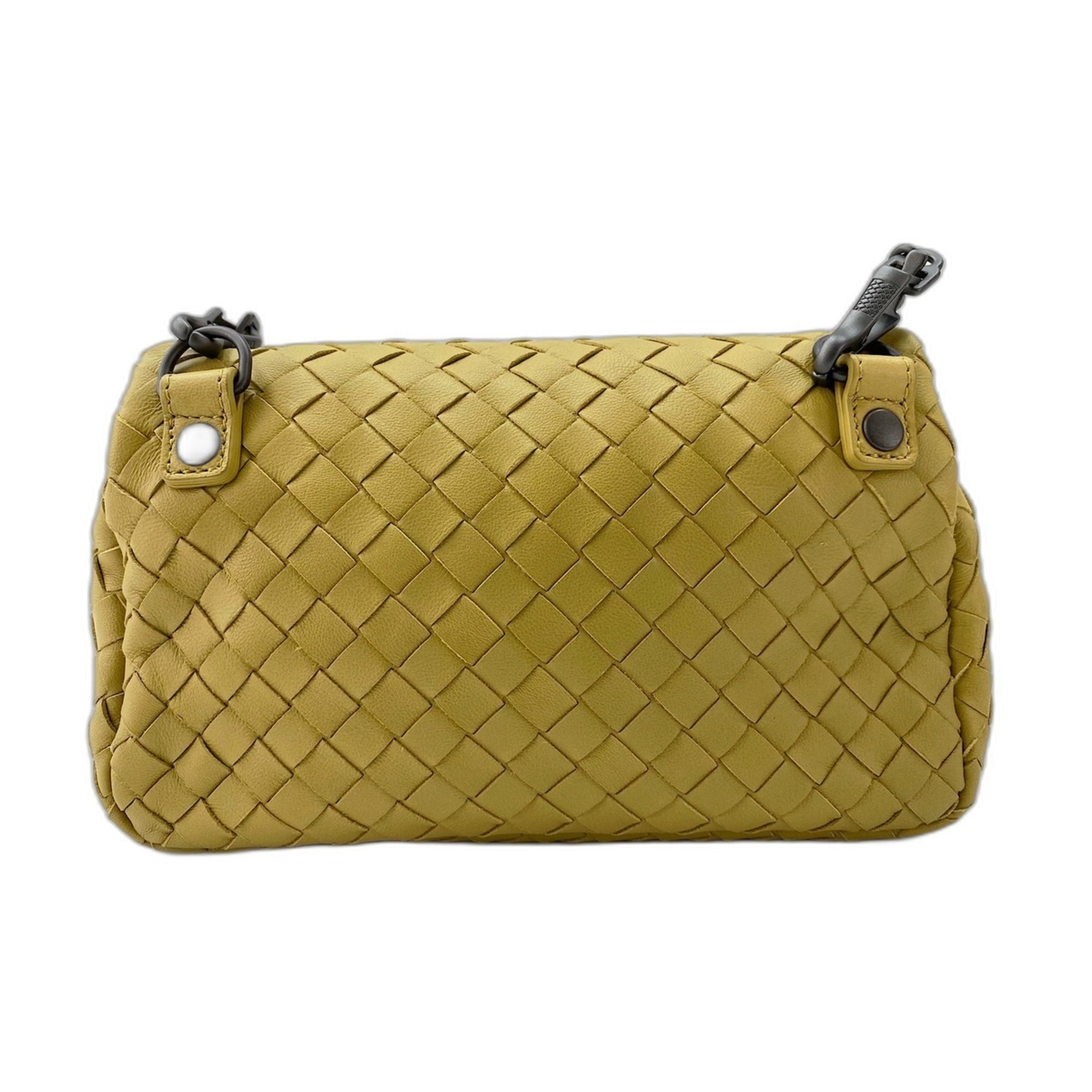 Bottega Veneta Intrecciato Yellow Shoulder Bag (Pre-Owned)