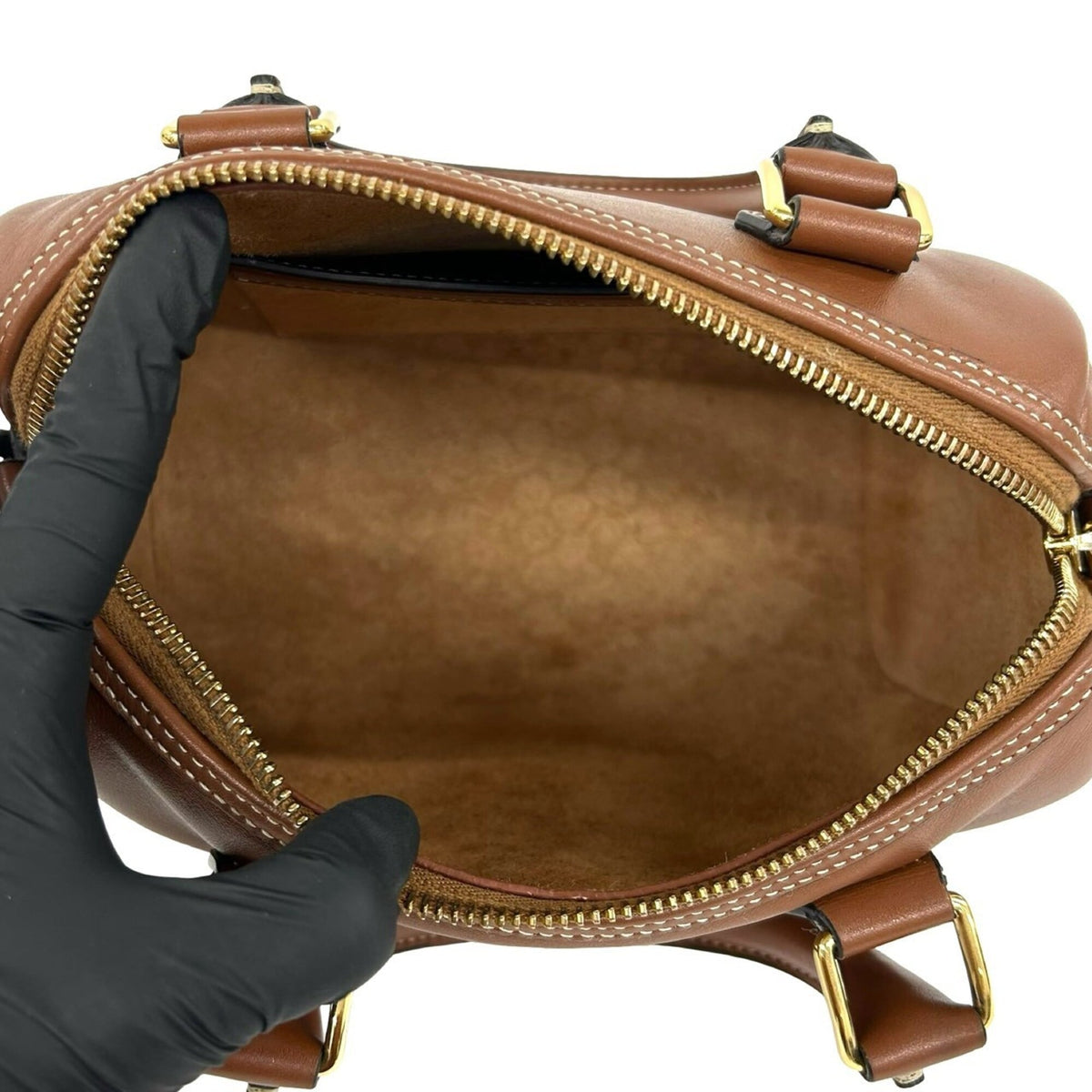 Celine Brown Leather Boston Bag Handbag Shoulder Bag (Pre-Owned)