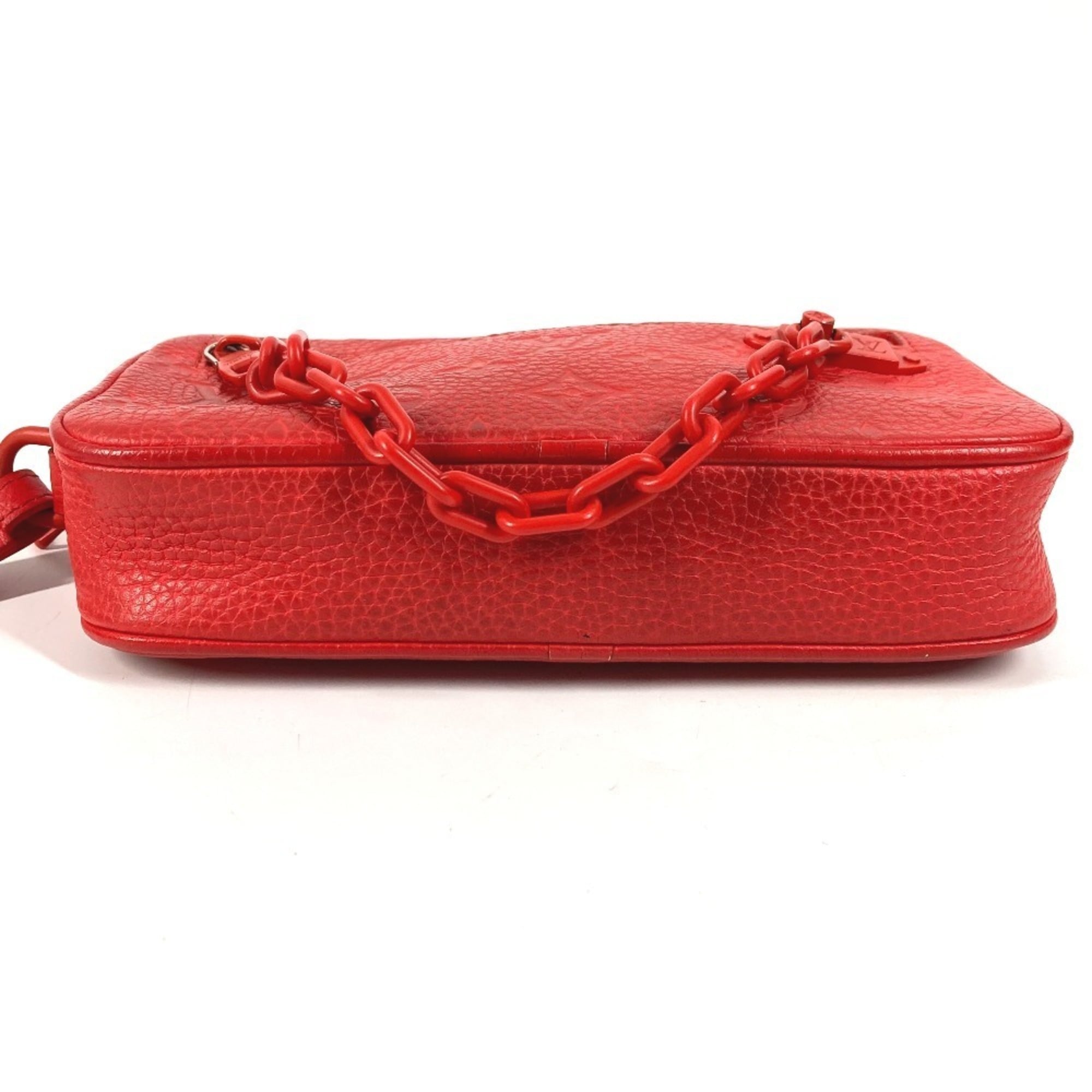 Louis Vuitton Red Color Monogram Empreinte Leather Clutch Bag (Pre-Owned)