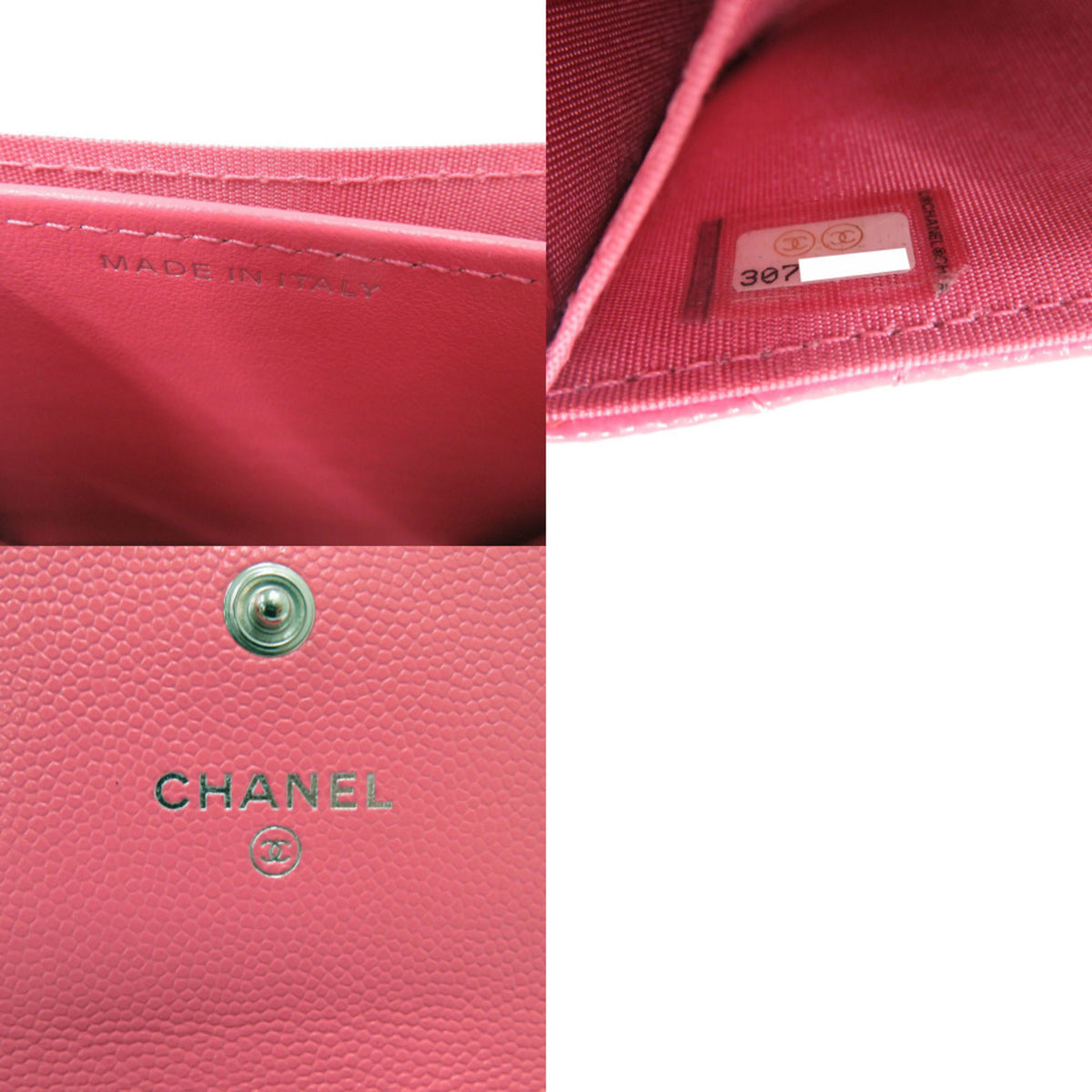 Chanel Pink Leather Coin Purse/Coin Case (Pre-Owned)