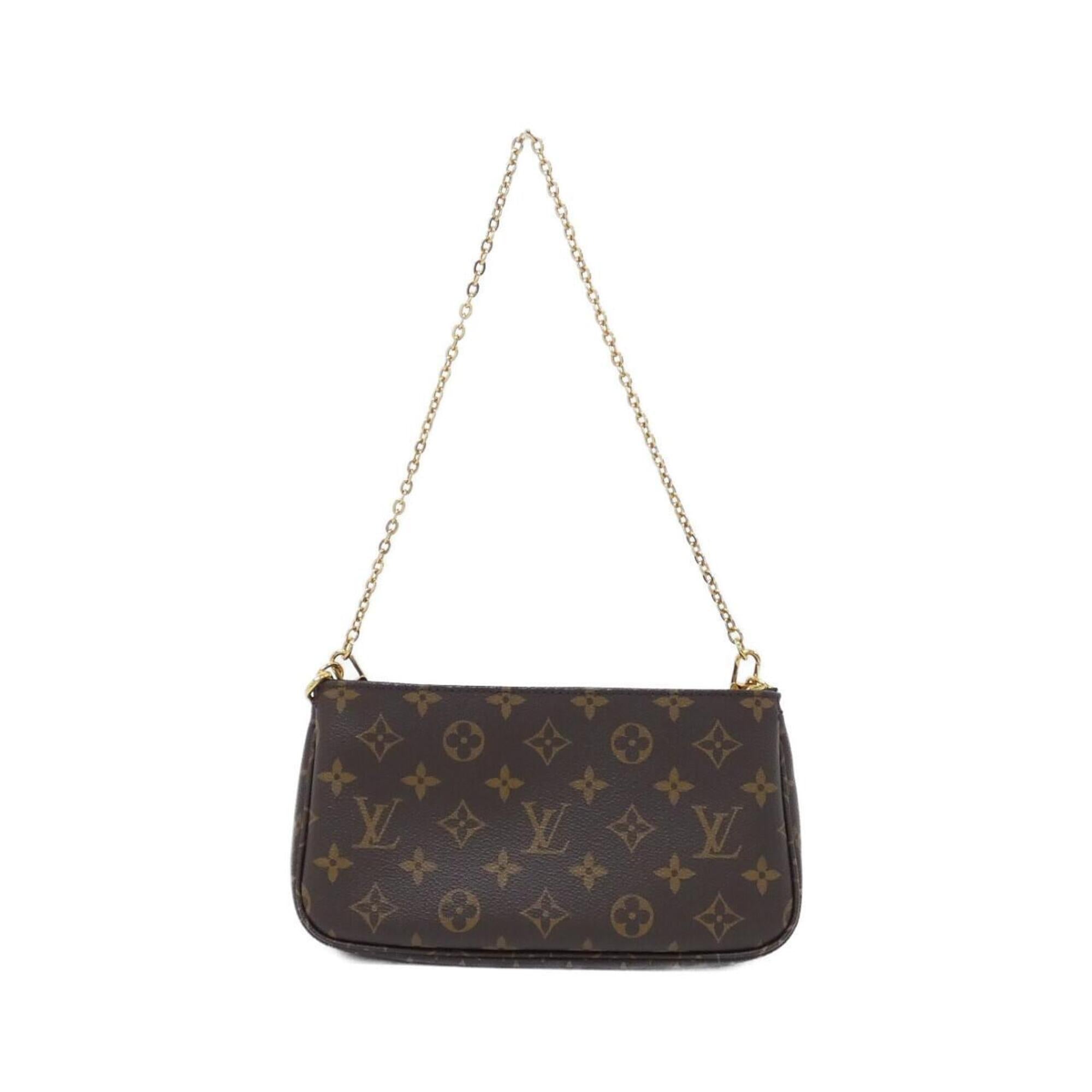 Louis Vuitton Marron Rose Clair Coated Canvas Pochette Pouch Shoulder Bag (Pre-Owned)