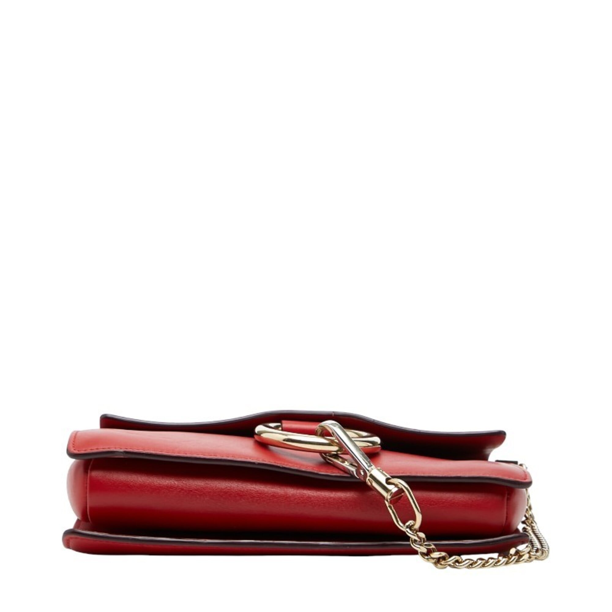 Chloé Red Color Leather Suede Shoulder Bag (Pre-Owned)