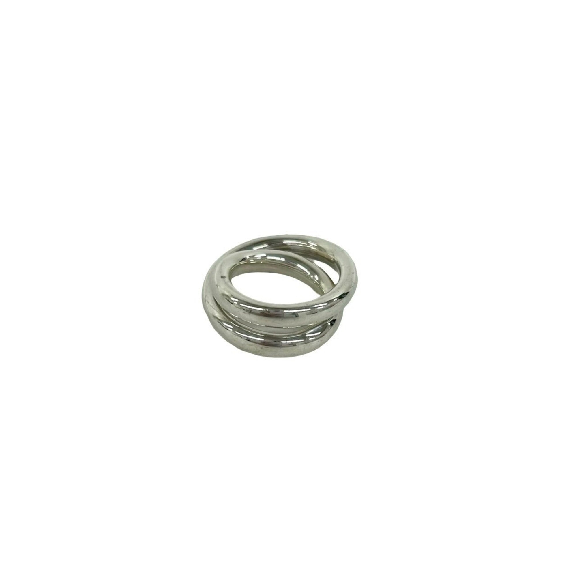Hermes Silver Silver 925 Band Ring (Pre-Owned)
