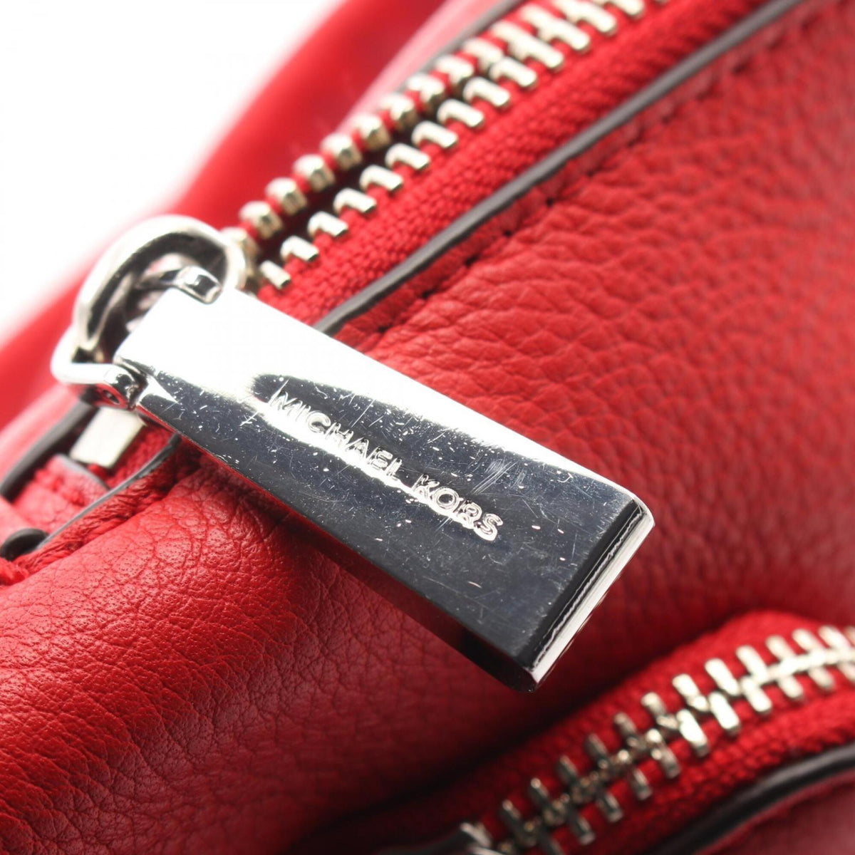 Michael Kors Red Color Leather Backpack (Pre-Owned)