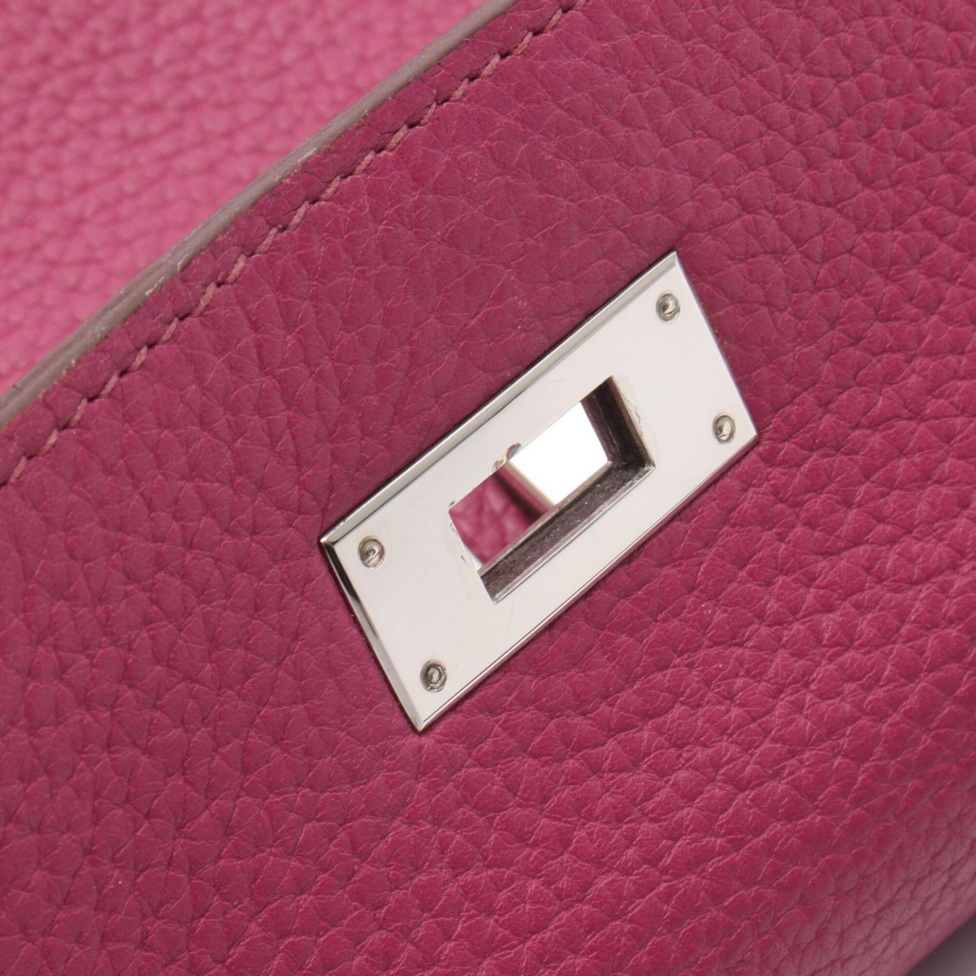 Hermes Purple Taurillon Clemence Leather Handbag (Pre-Owned)