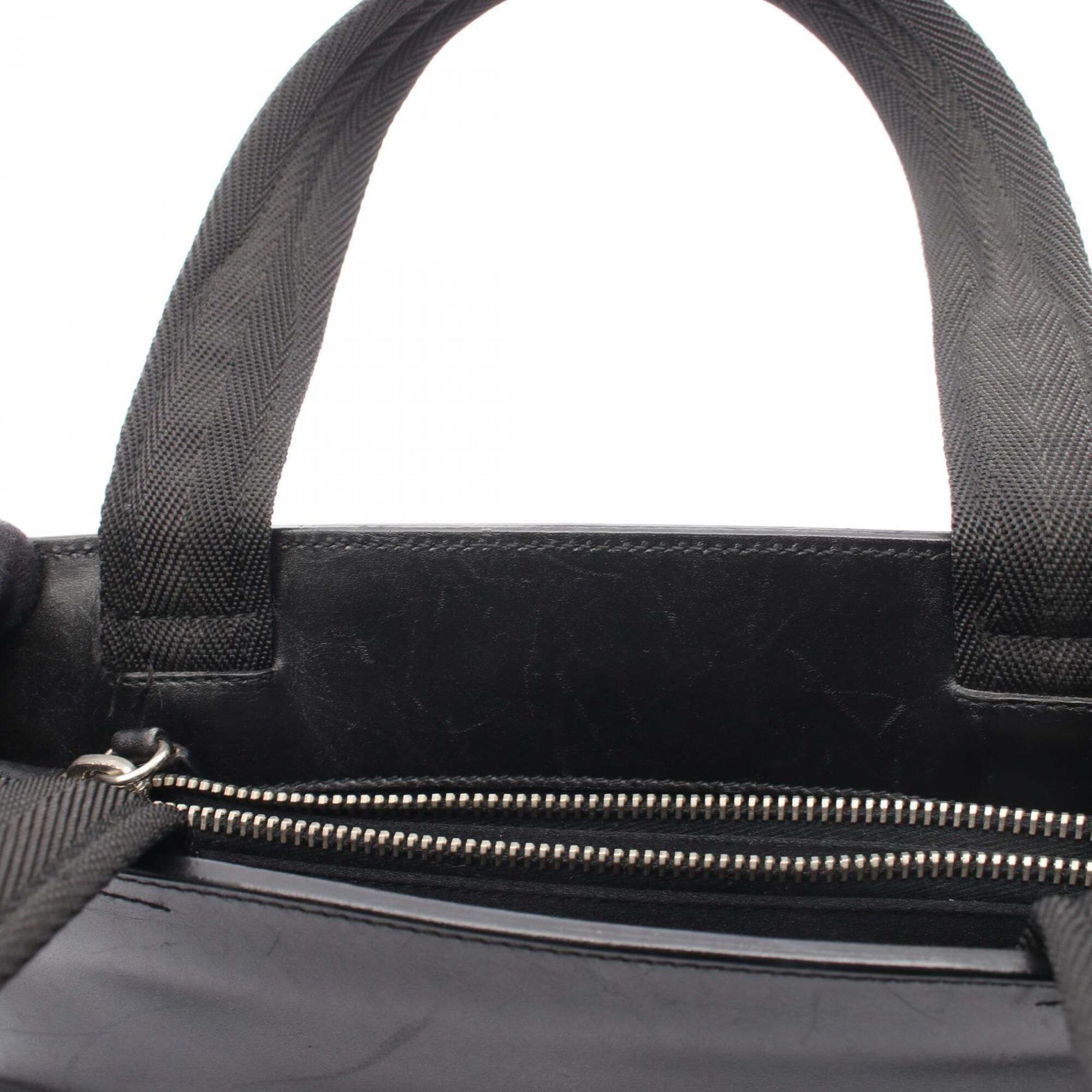 Prada Black Leather Handbag Tote Bag (Pre-Owned)