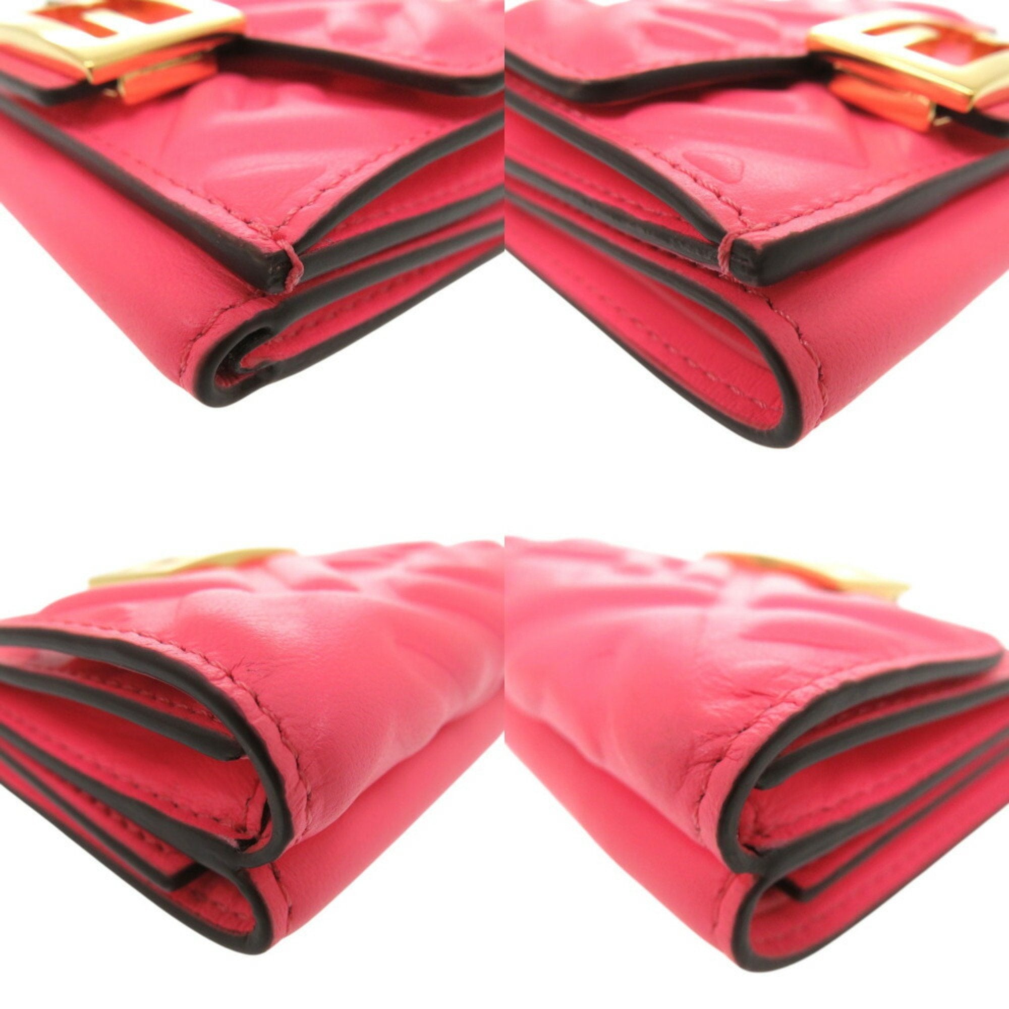 Fendi Pink Leather Wallet (Tri-Fold) (Pre-Owned)