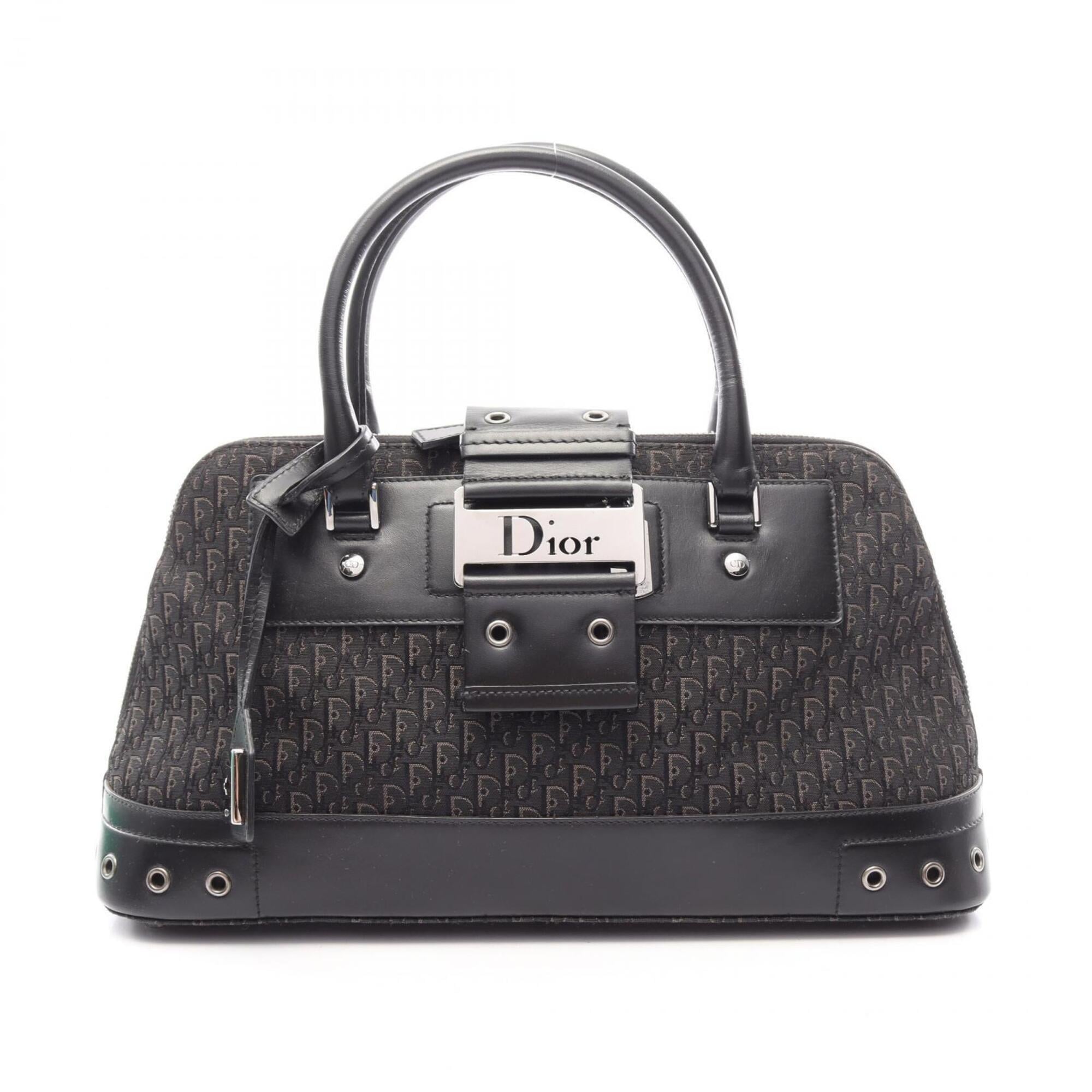 Christian Dior Black Canvas Leather Handbag (Pre-Owned)