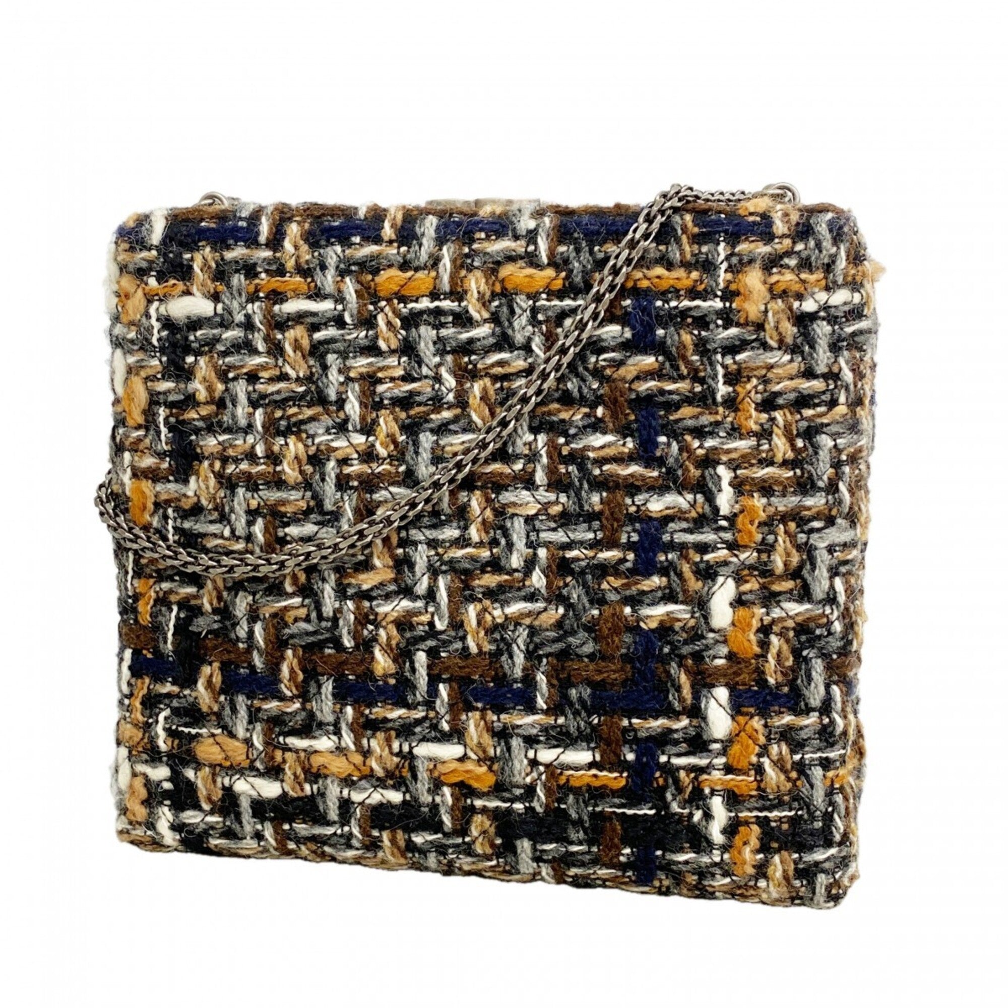 Chanel Black Brown Tweed Shoulder Bag (Pre-Owned)