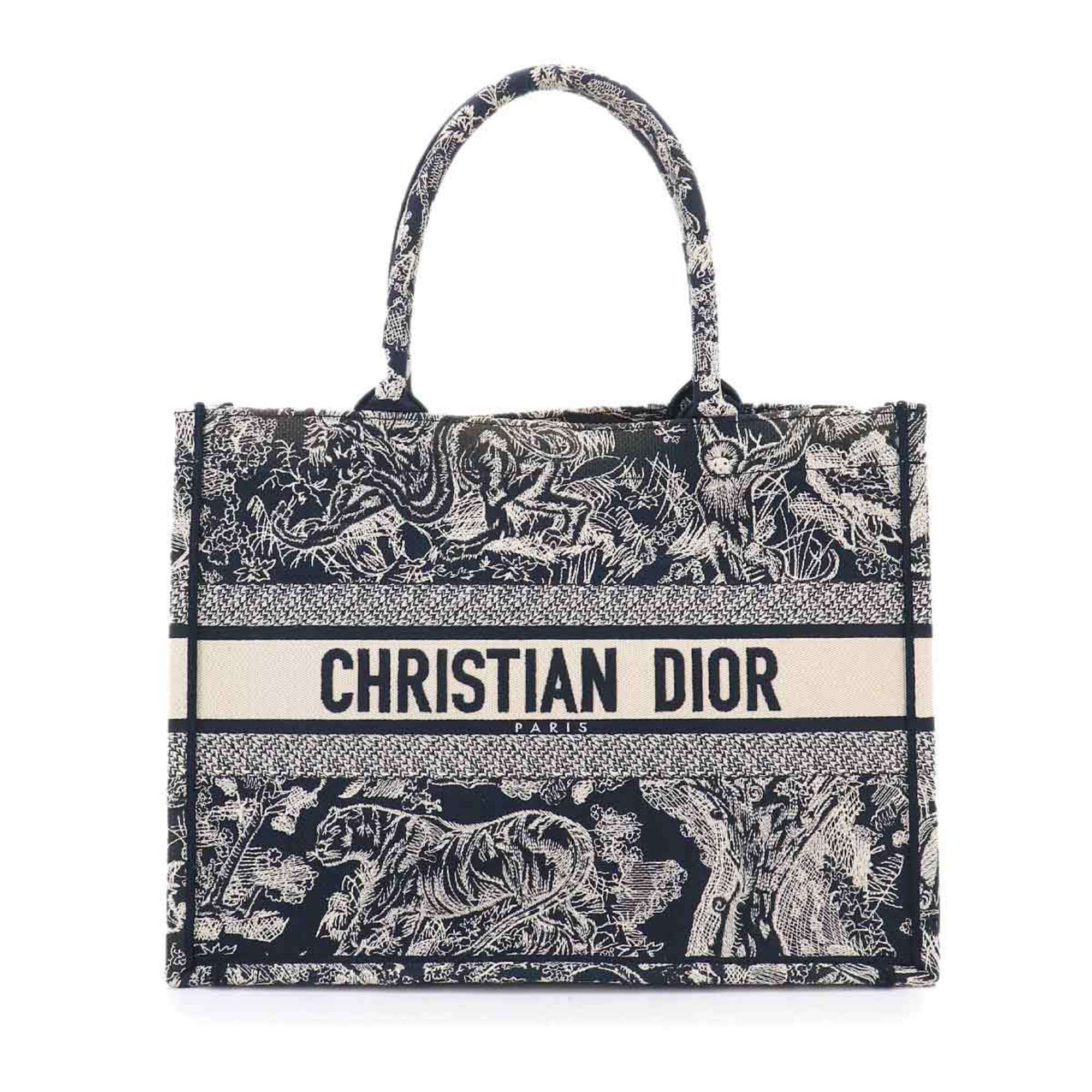 Christian Dior Navy Canvas Handbag Tote Bag (Pre-Owned)