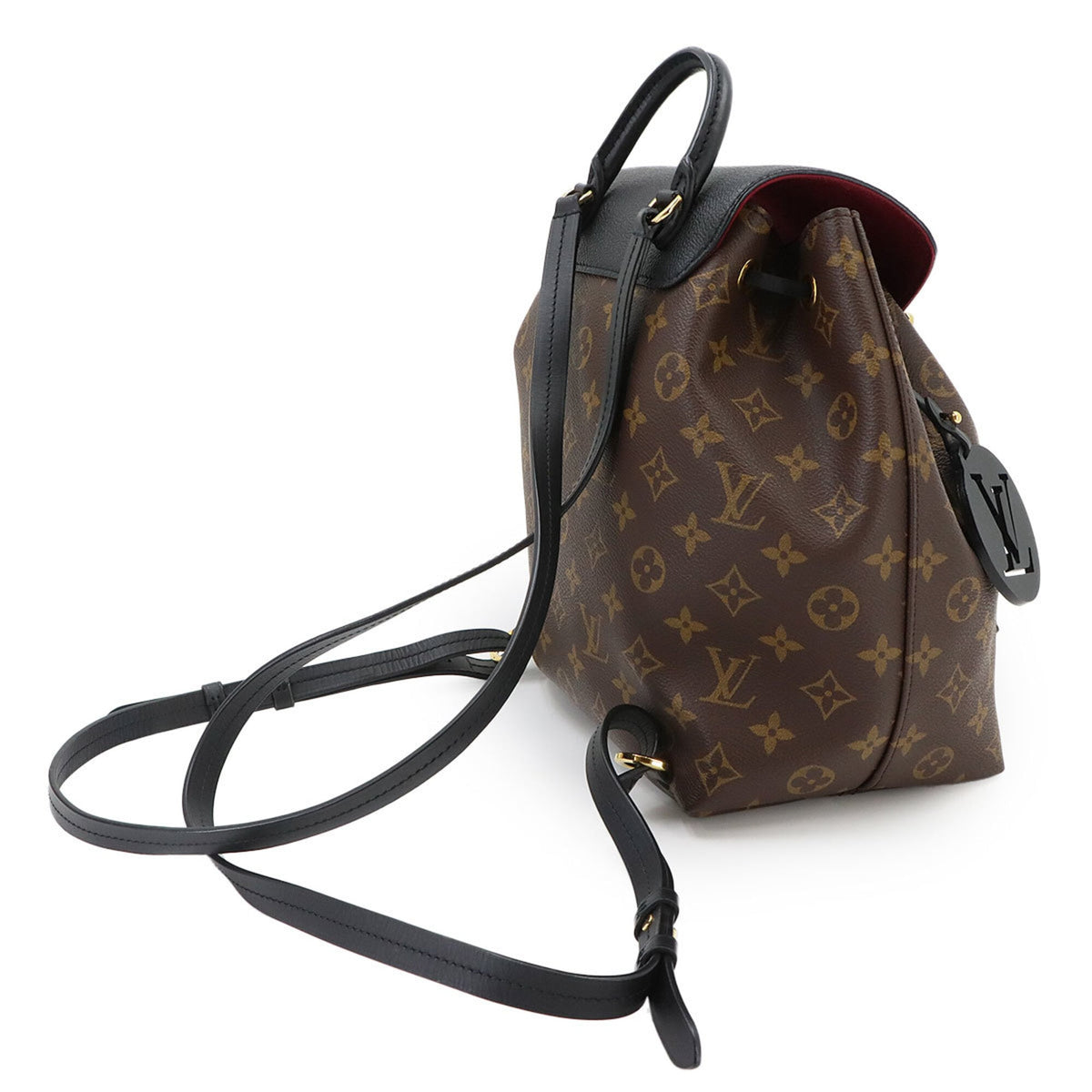 Louis Vuitton Noir Monogram Canvas Leather Backpack (Pre-Owned)