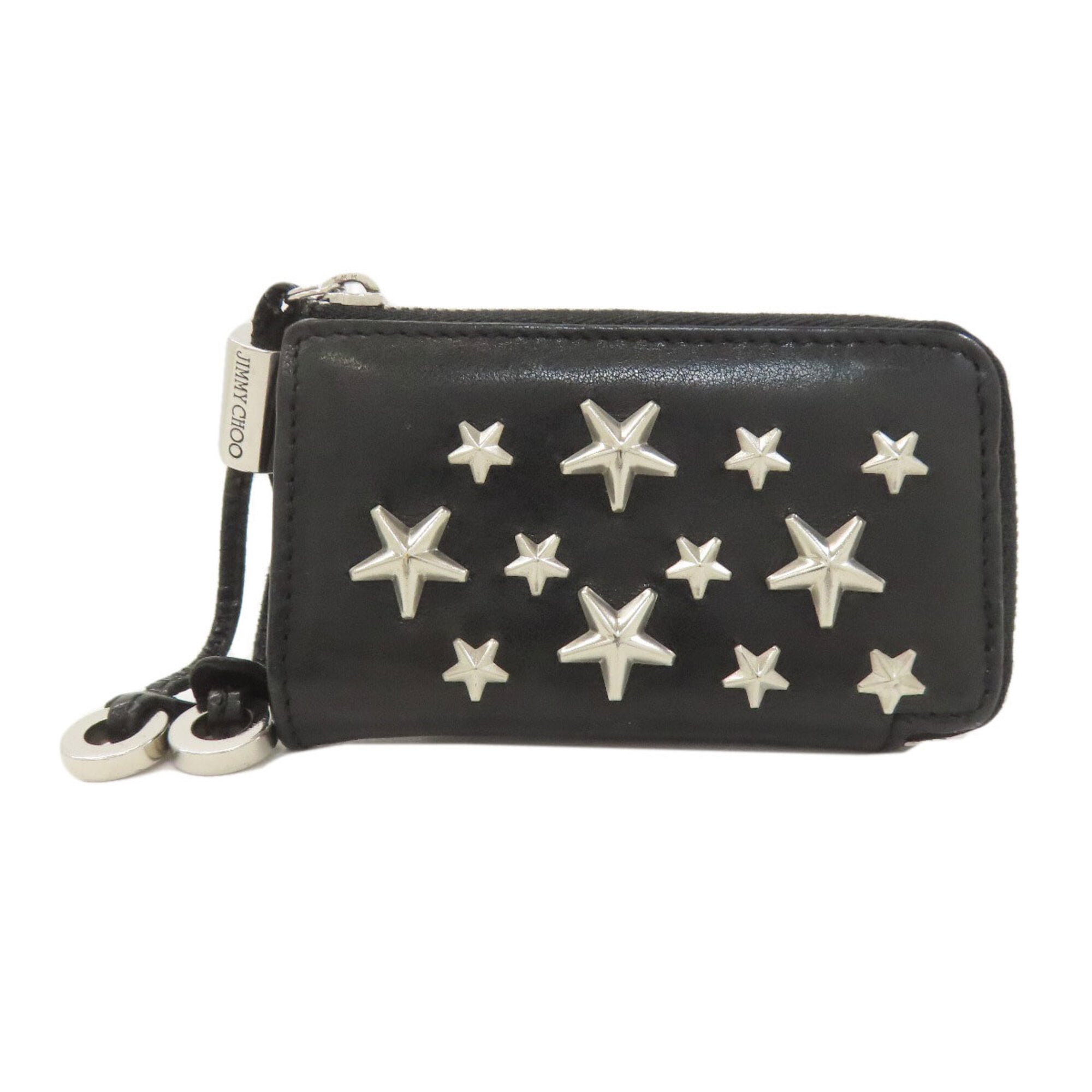 Jimmy Choo Black Leather Coin Purse/Coin Case (Pre-Owned)