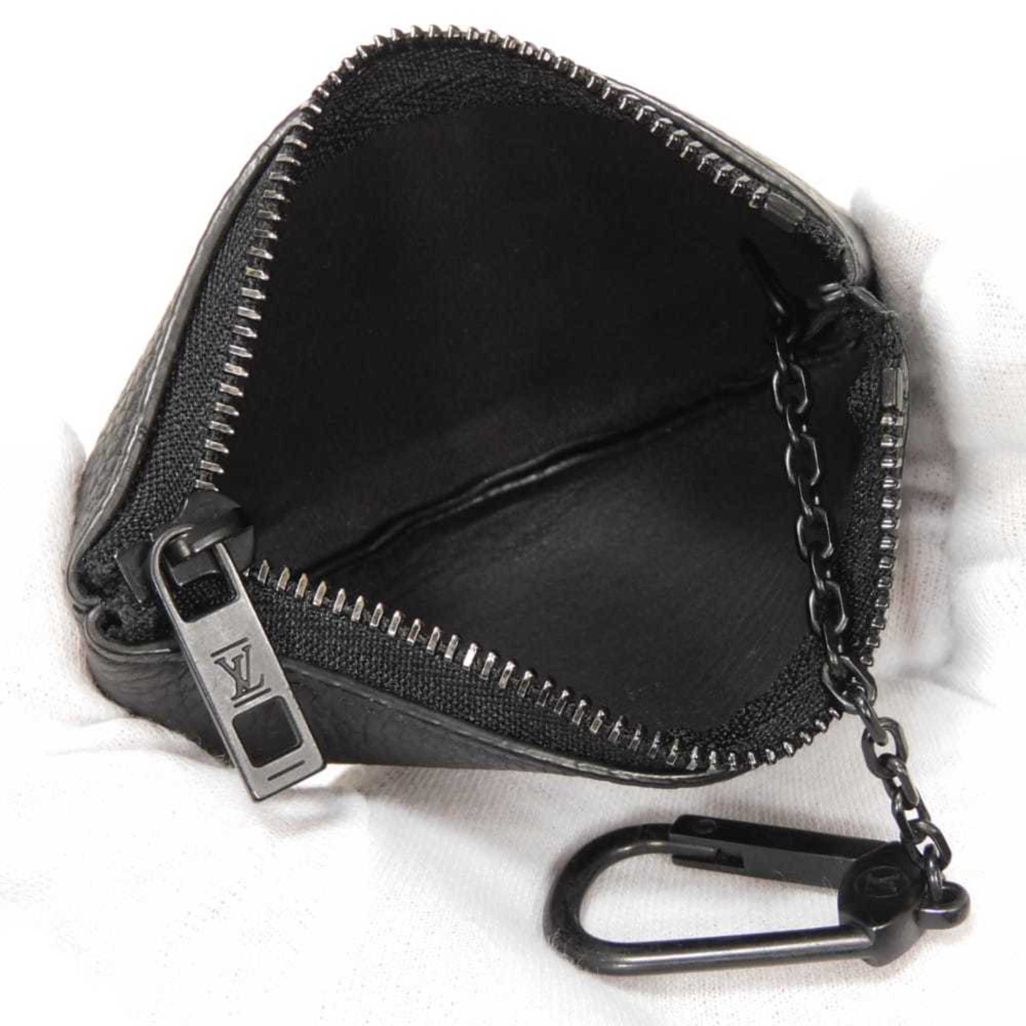 Louis Vuitton Noir Leather Coin Purse/Coin Case (Pre-Owned)