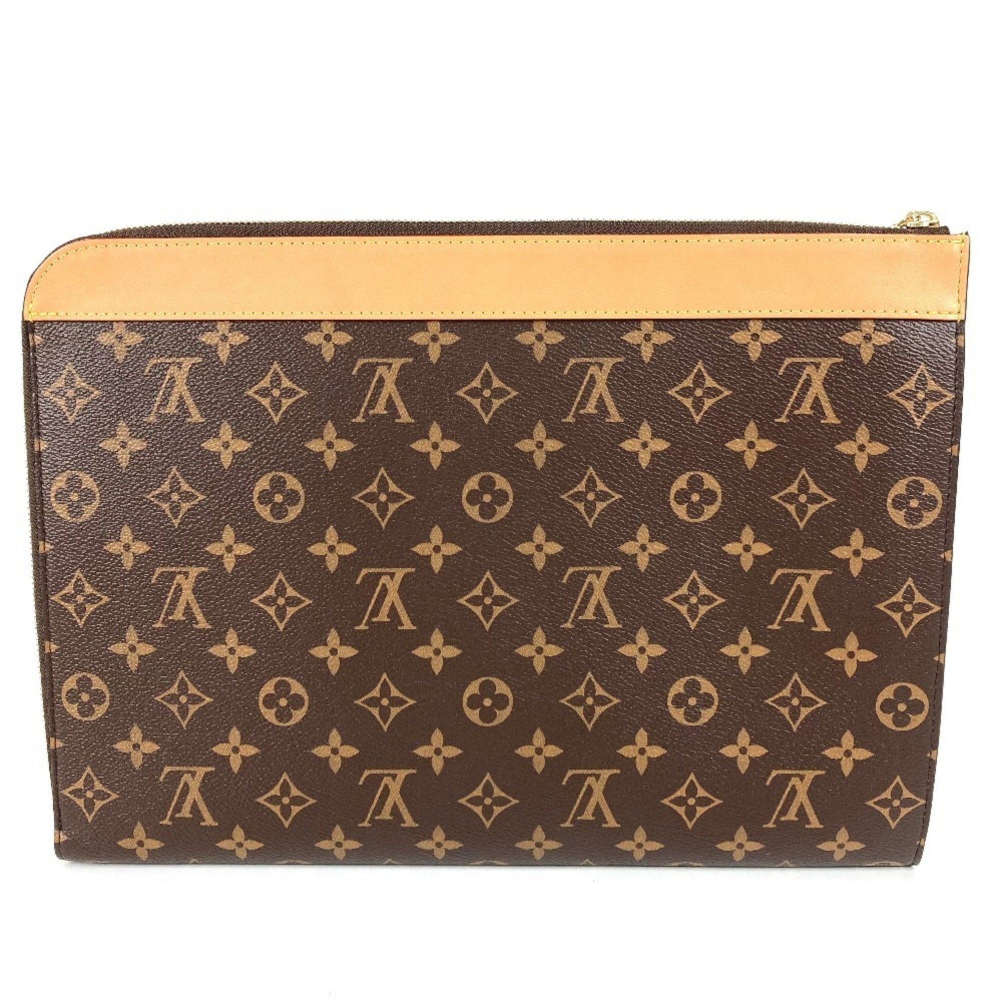 Louis Vuitton Brown Monogram Clutch Bag Pochette Pouch (Pre-Owned)
