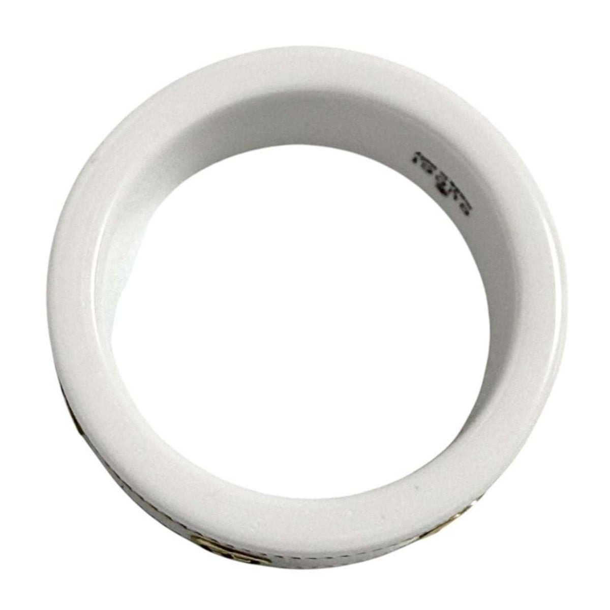 Gucci Gold White Yellow Gold (18K) Ceramic Band Ring (Pre-Owned)