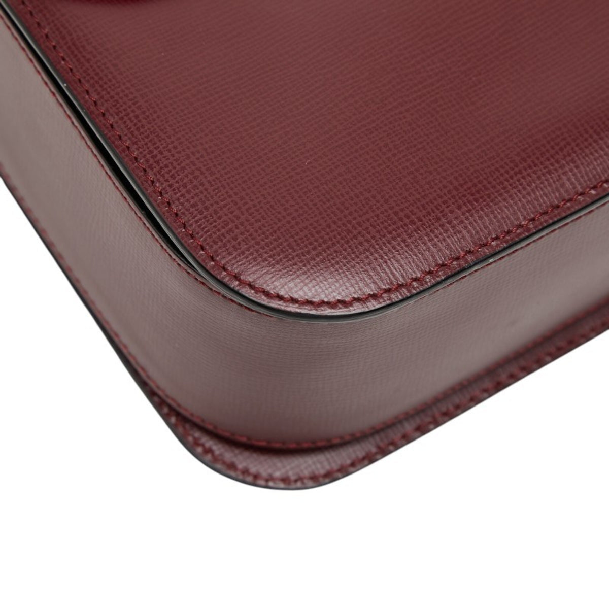 Cartier Bordeaux Wine Red Leather Shoulder Bag (Pre-Owned)