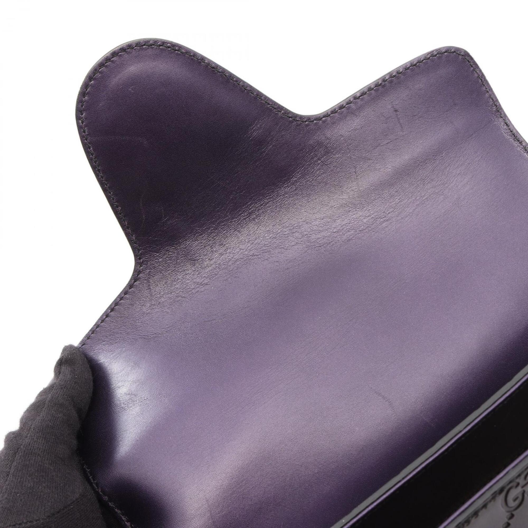 Gucci Purple Leather Handbag Shoulder Bag (Pre-Owned)