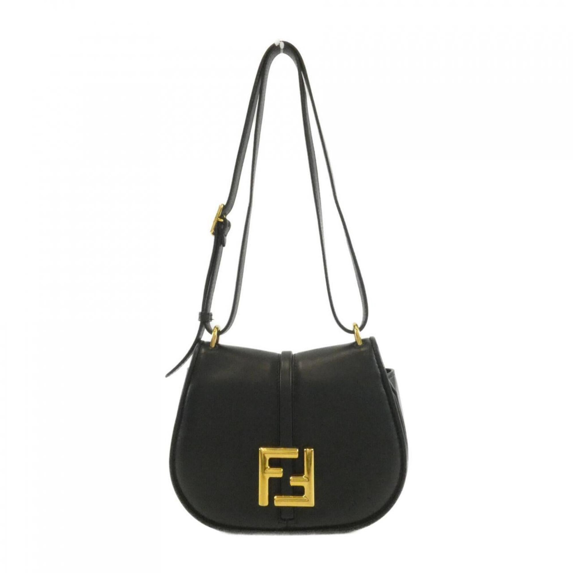 Fendi Gold Leather Shoulder Bag (Pre-Owned)