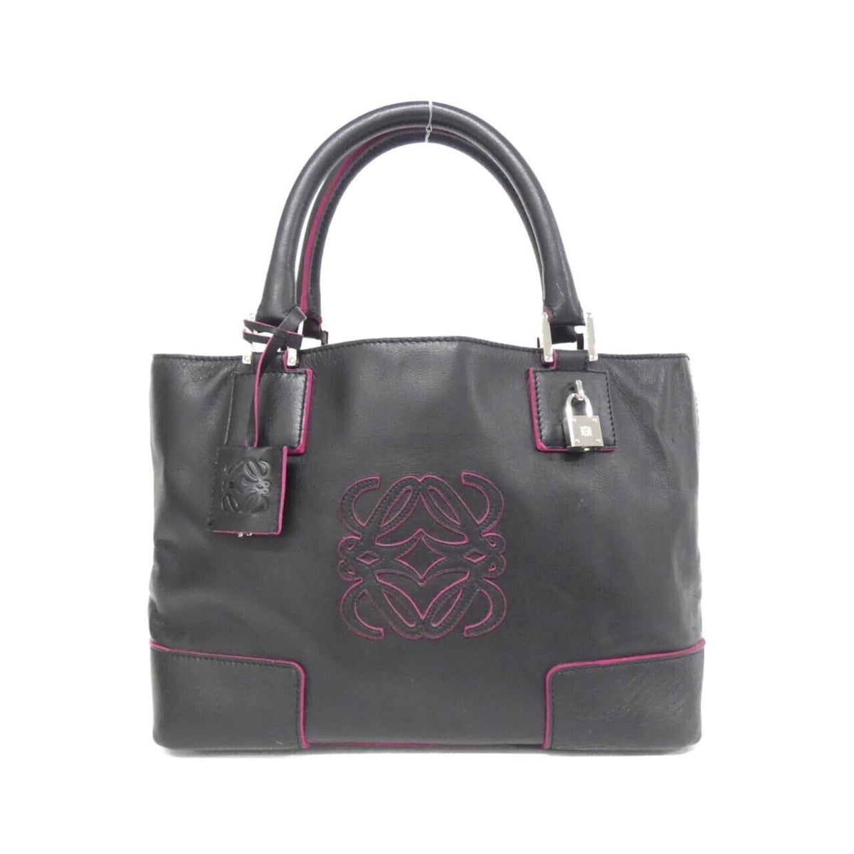 Loewe Amazona Black Pink Leather Handbag (Pre-Owned)