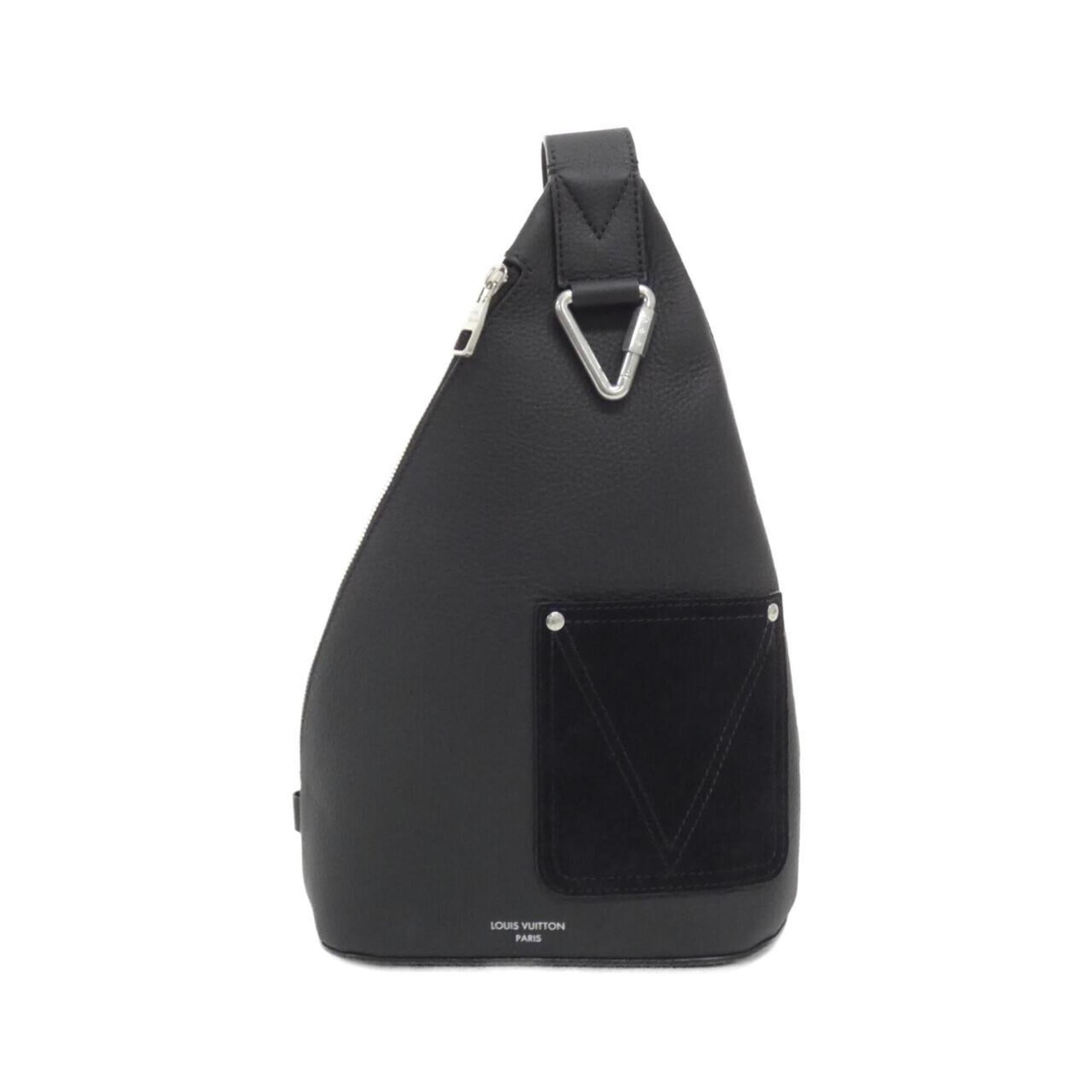 Louis Vuitton Black Leather Suede Shoulder Bag (Pre-Owned)
