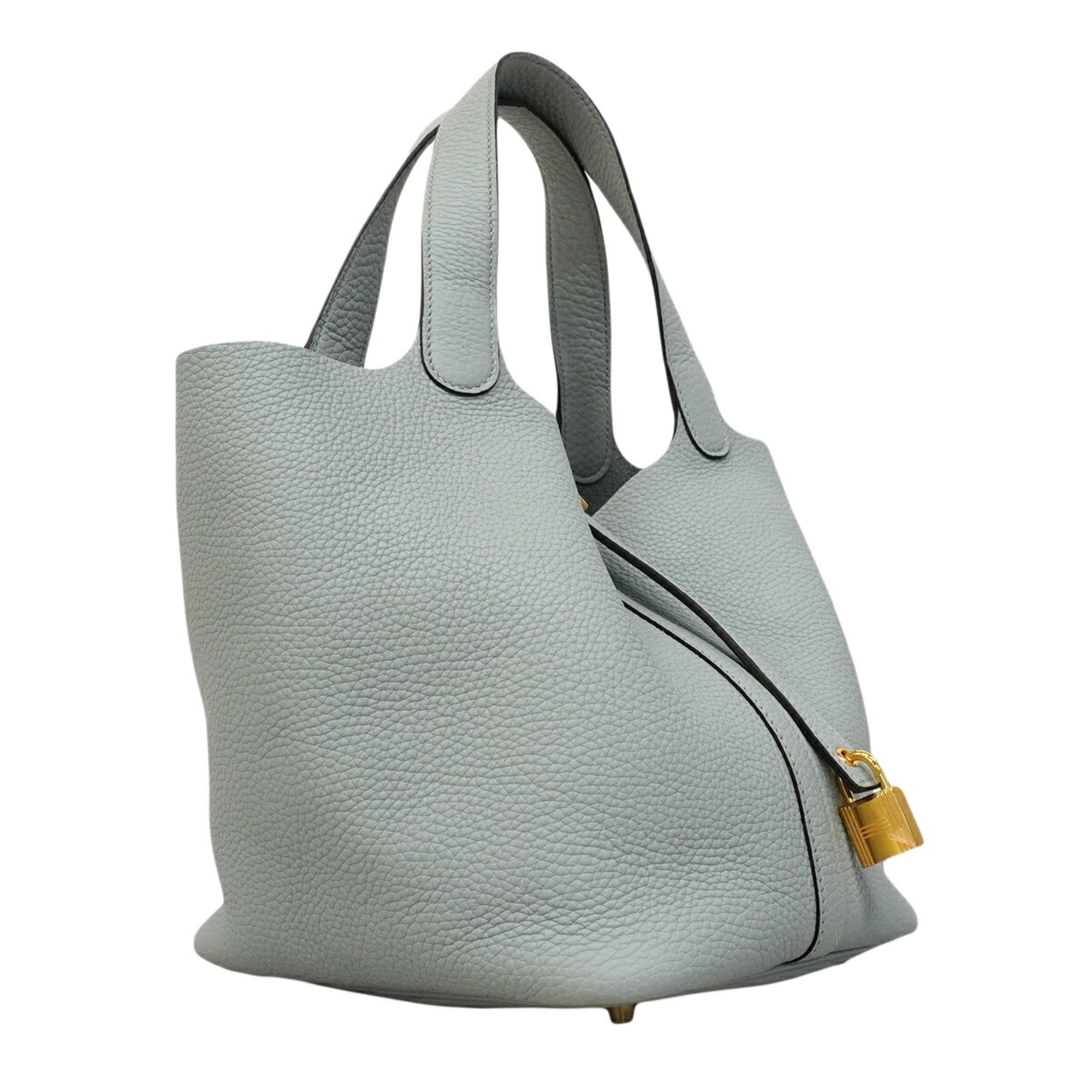 Hermes Blue Taurillon Clemence Leather Handbag (Pre-Owned)