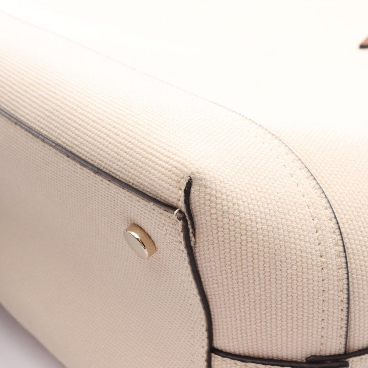 Jimmy Choo Brown Ivory Canvas Leather Handbag Tote Bag (Pre-Owned)