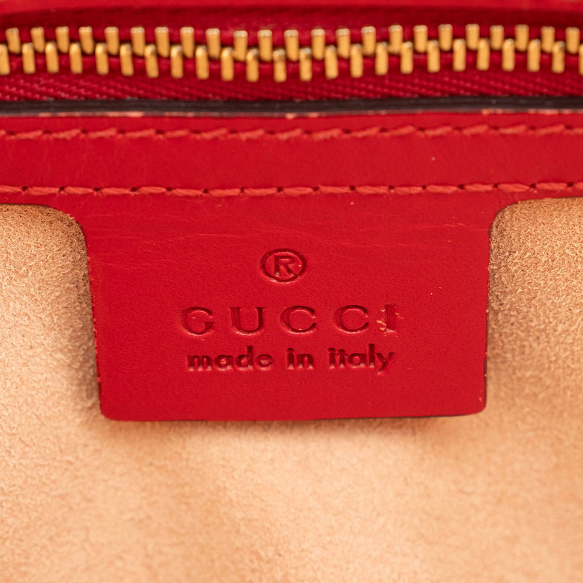 Gucci Red Color Leather Tote Bag (Pre-Owned)