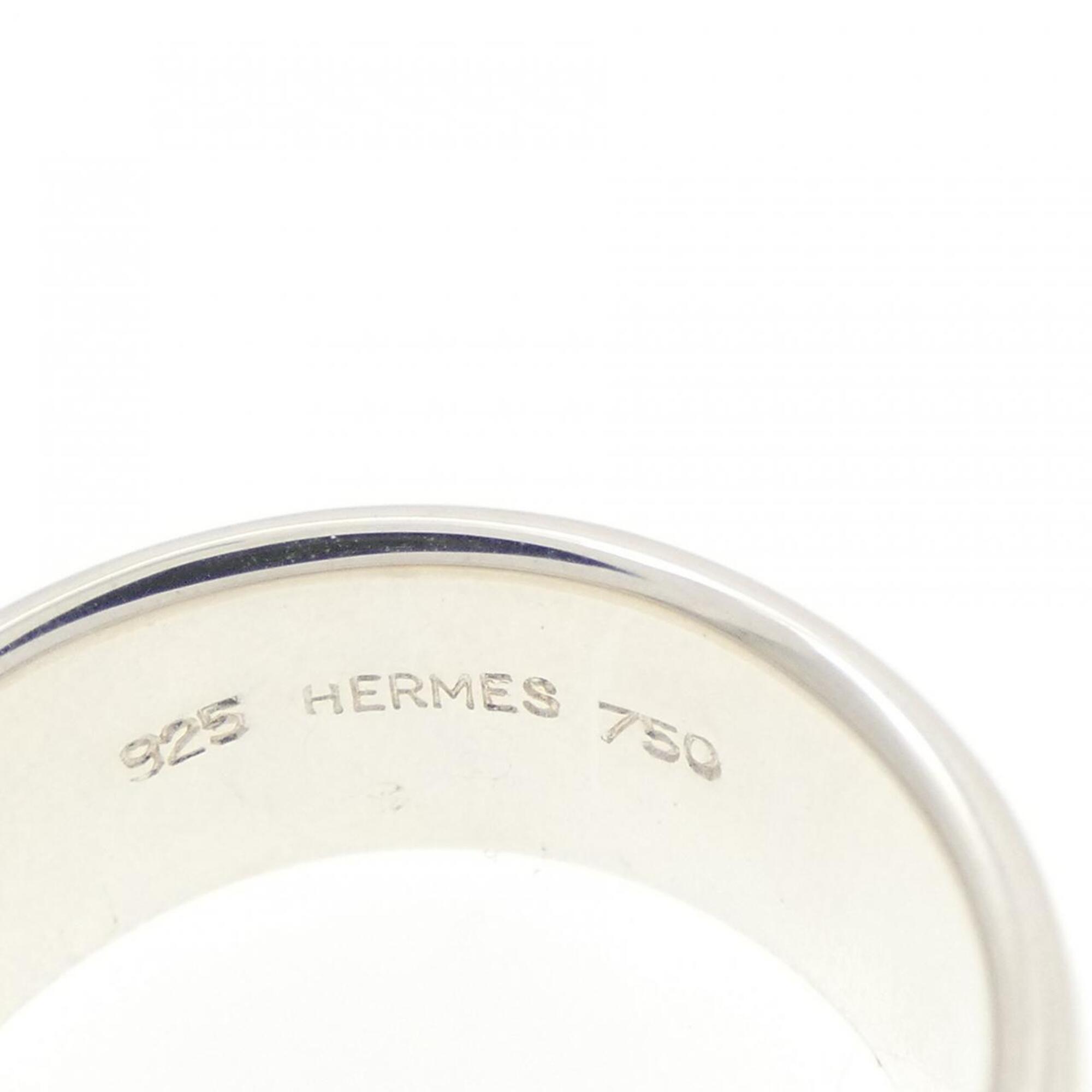 Hermes Silver Yellow Gold Yellow Gold (18K) Silver 925 Band Ring (Pre-Owned)