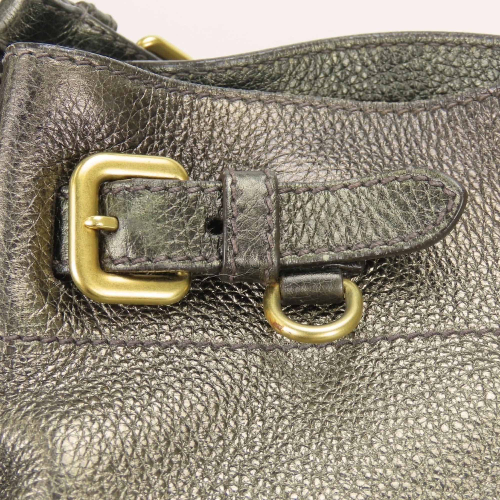 Prada Bronze Brown Leather Shoulder Bag (Pre-Owned)