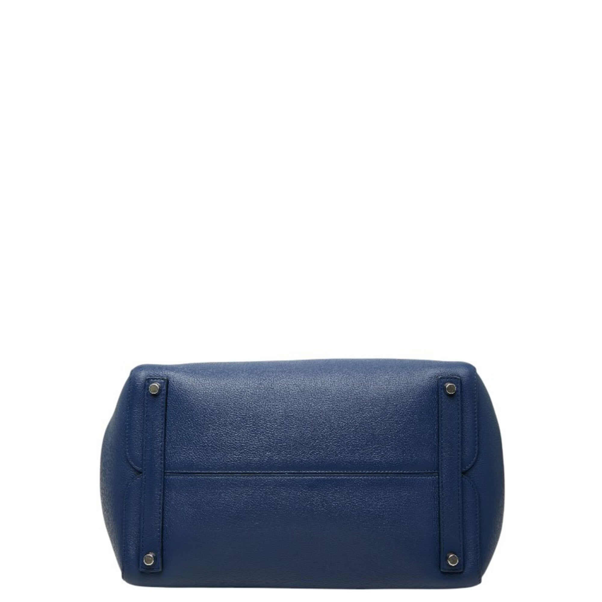 Christian Dior Navy Leather Handbag Tote Bag (Pre-Owned)