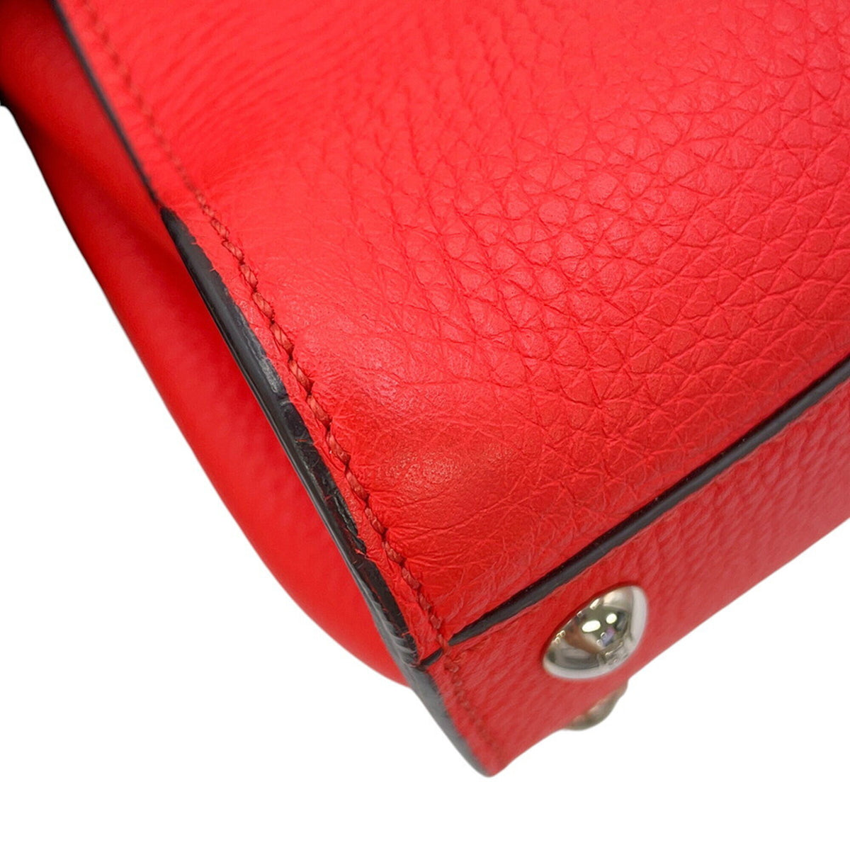Fendi Peekaboo Orange Leather Handbag Shoulder Bag (Pre-Owned)