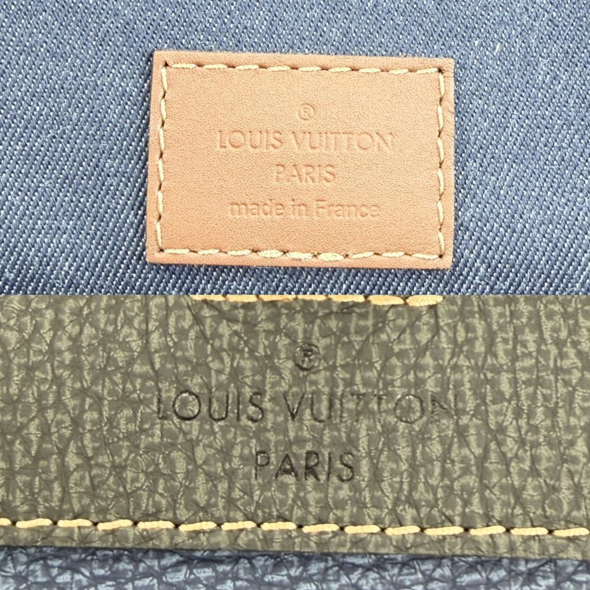 Louis Vuitton Blue Gray Leather Backpack (Pre-Owned)
