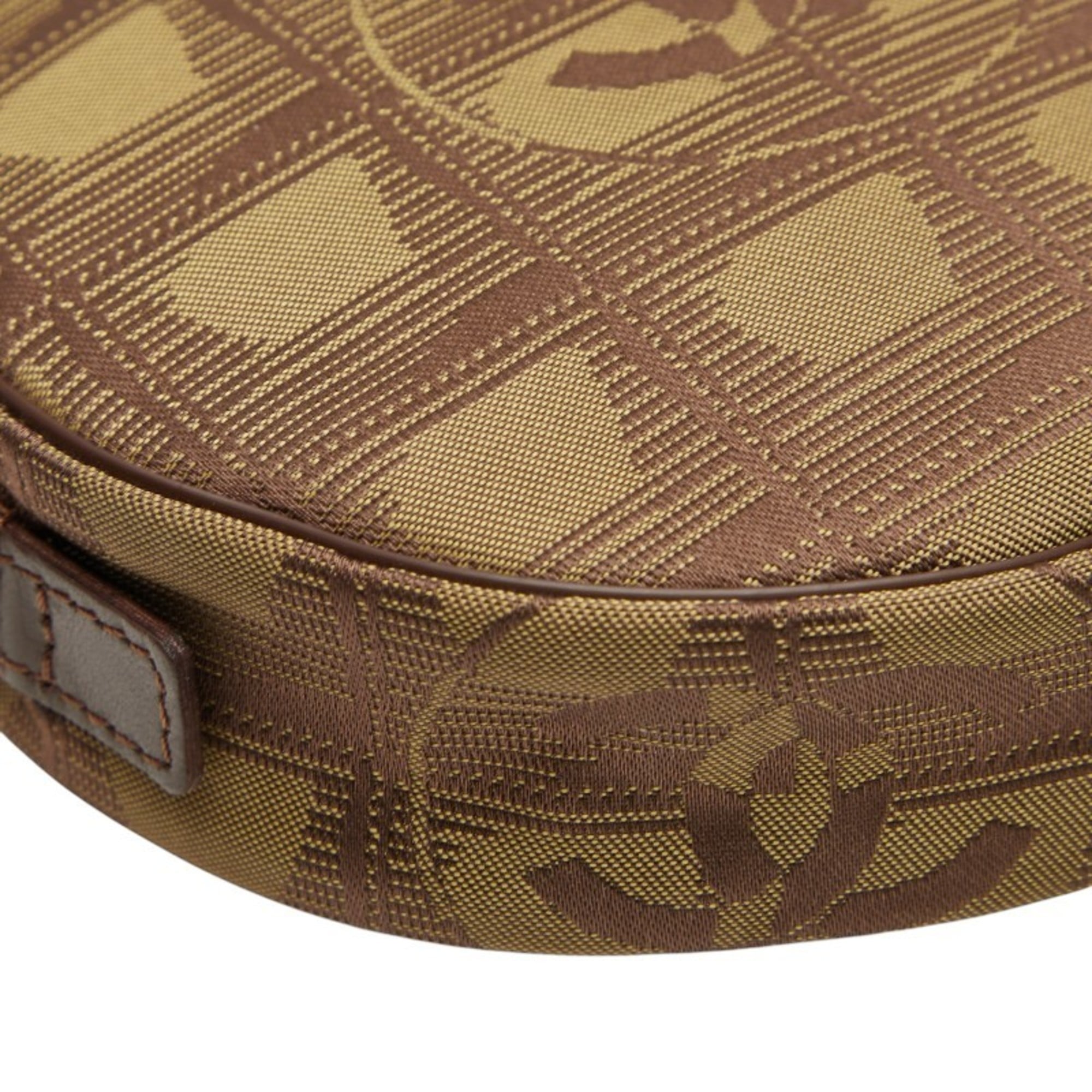 Chanel Brown Khaki Canvas Leather Pouch (Pre-Owned)
