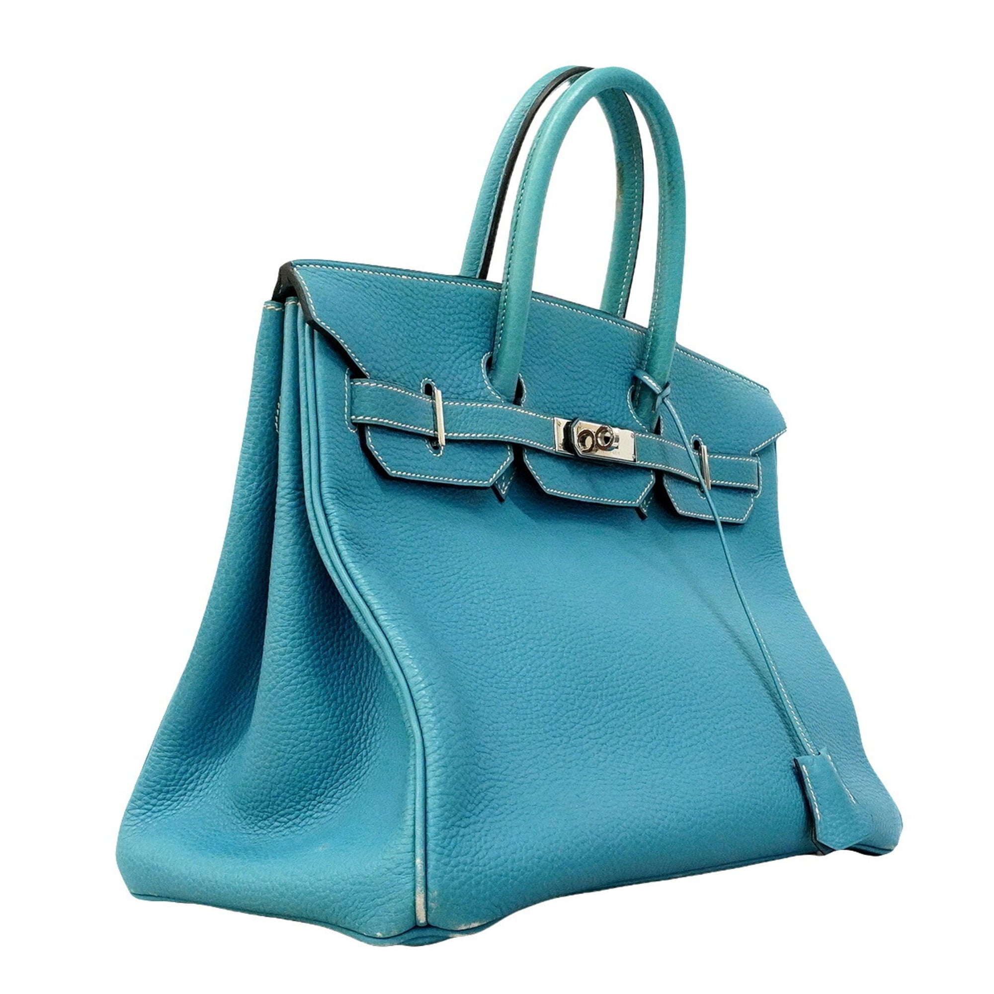 Hermes Blue Jean Togo Leather Handbag (Pre-Owned)