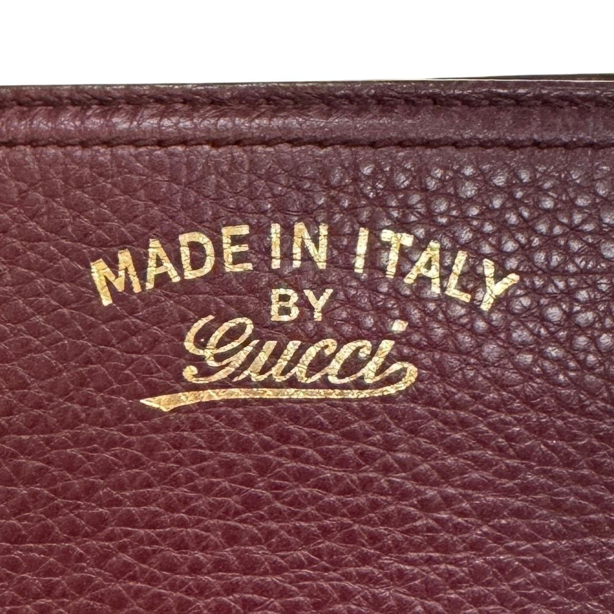 Gucci Wine Bamboo Leather Handbag Shoulder Bag (Pre-Owned)