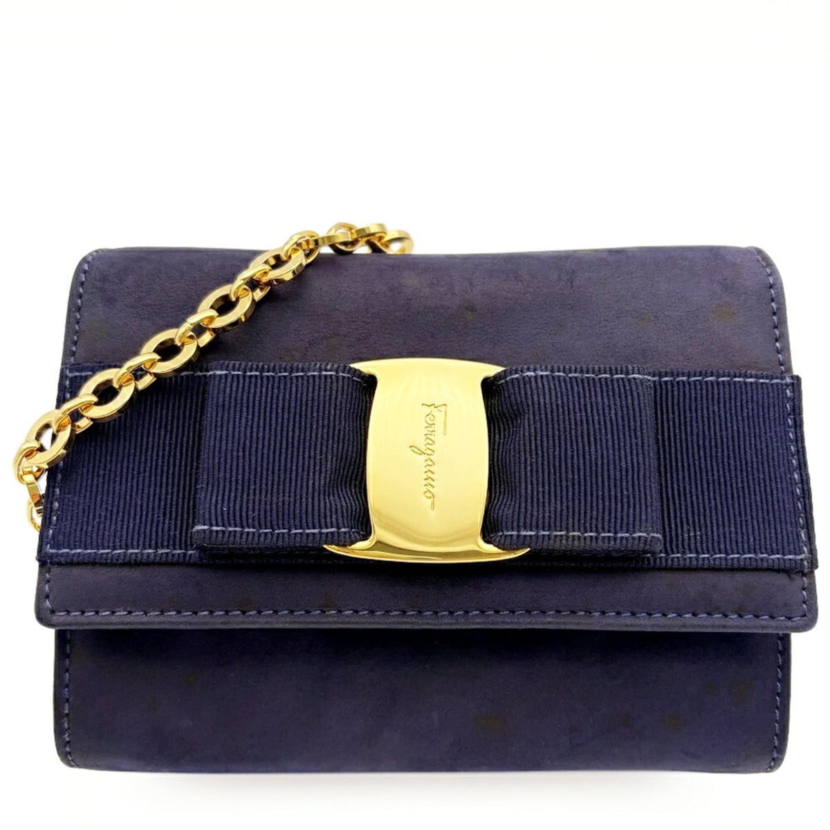 Salvatore Ferragamo Purple Suede Shoulder Bag (Pre-Owned)