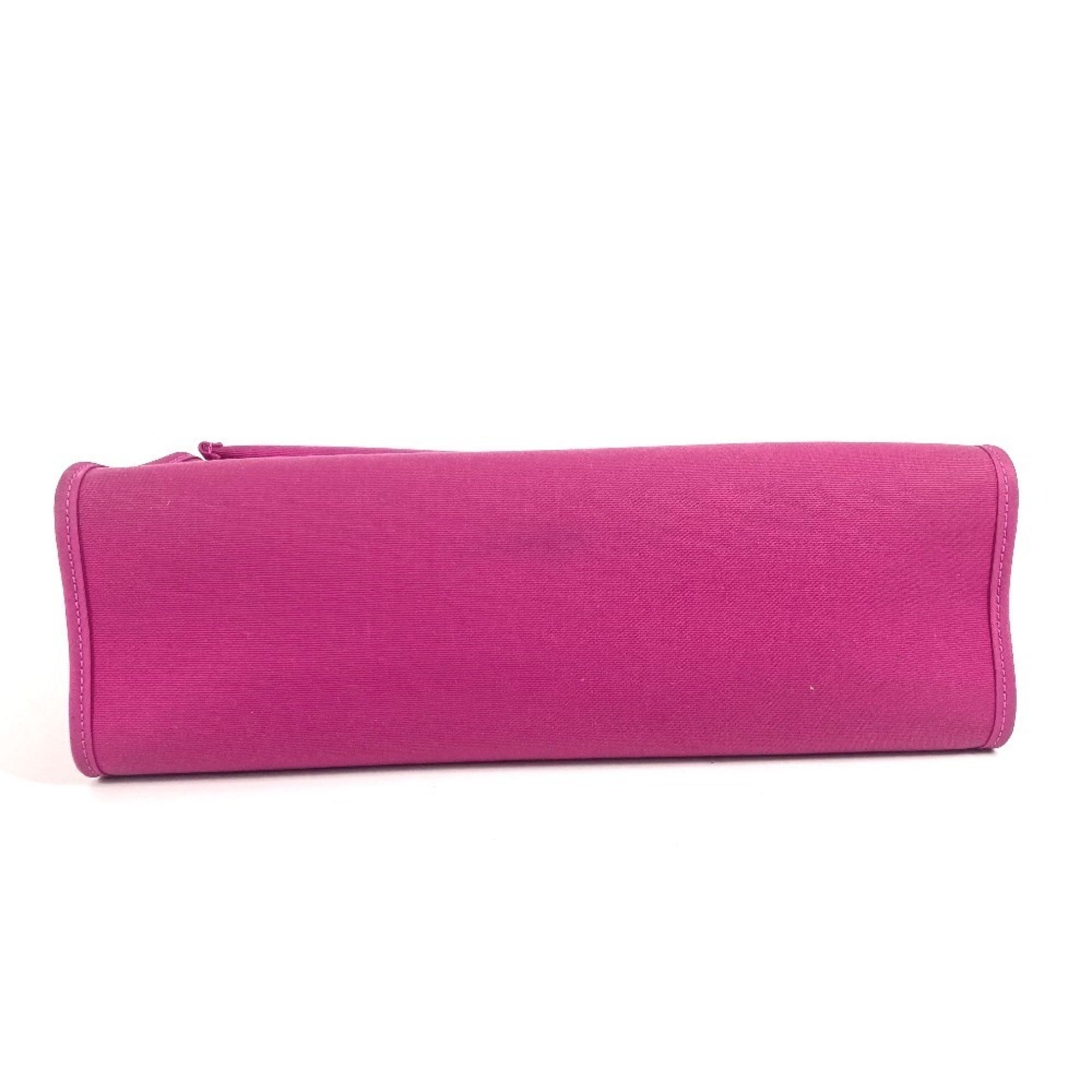 Hermes Blue Pink Toile Officier Vache Leather Handbag Shoulder Bag (Pre-Owned)